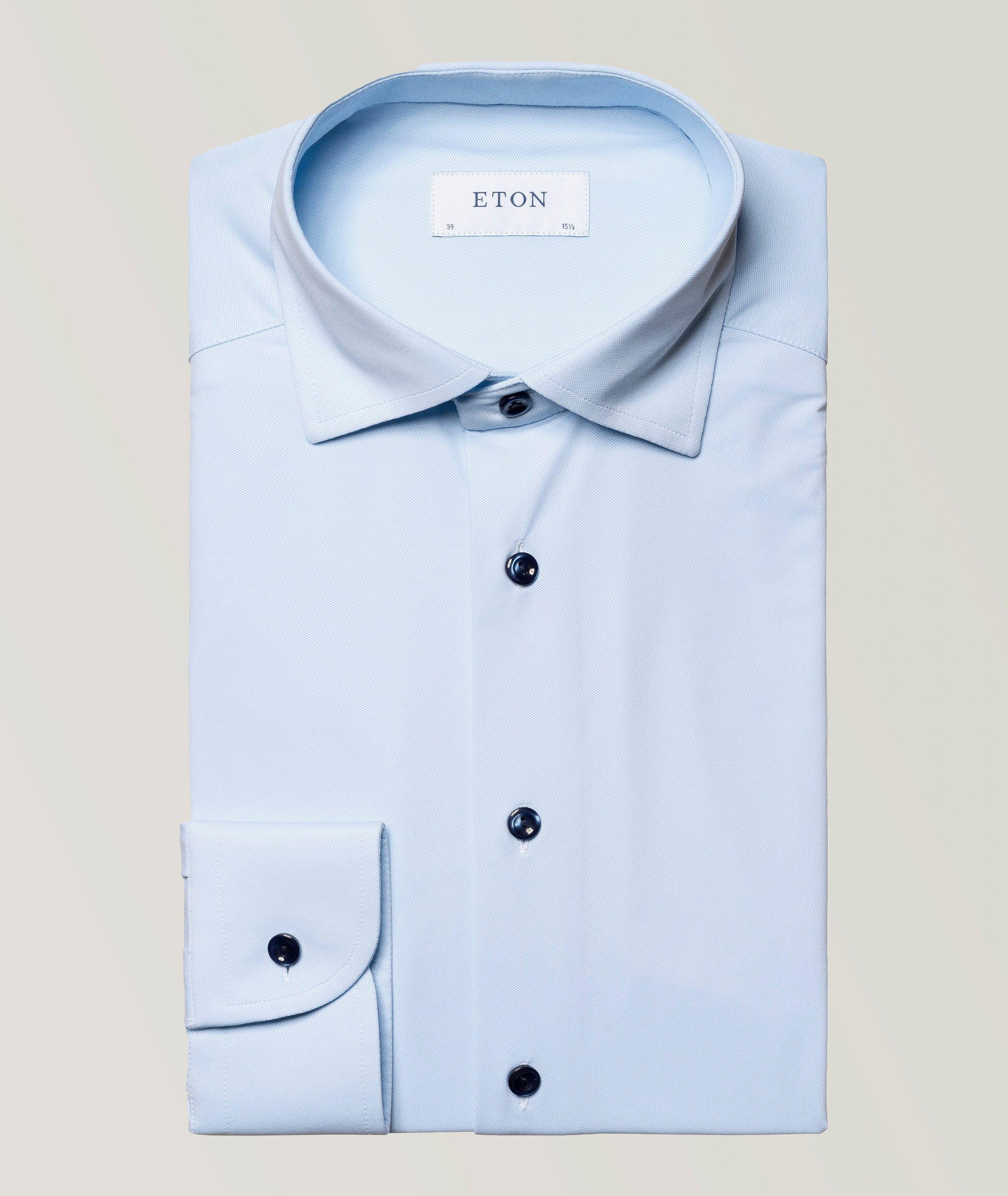 Eton Slim-Fit Dress Shirt In Blue , Men's Size 17