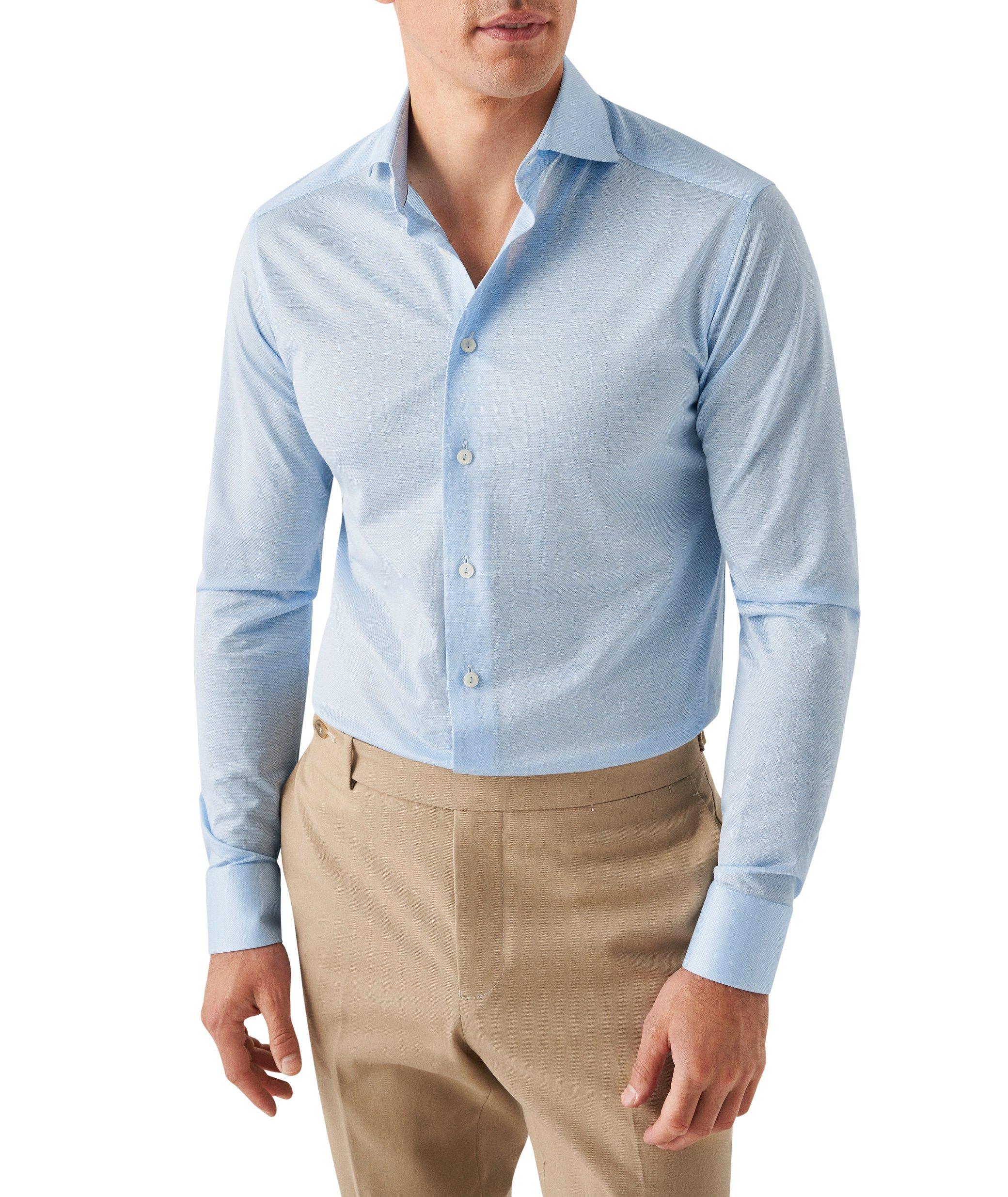 Slim Fit Neat Pattern Knit Sport Shirt image 1