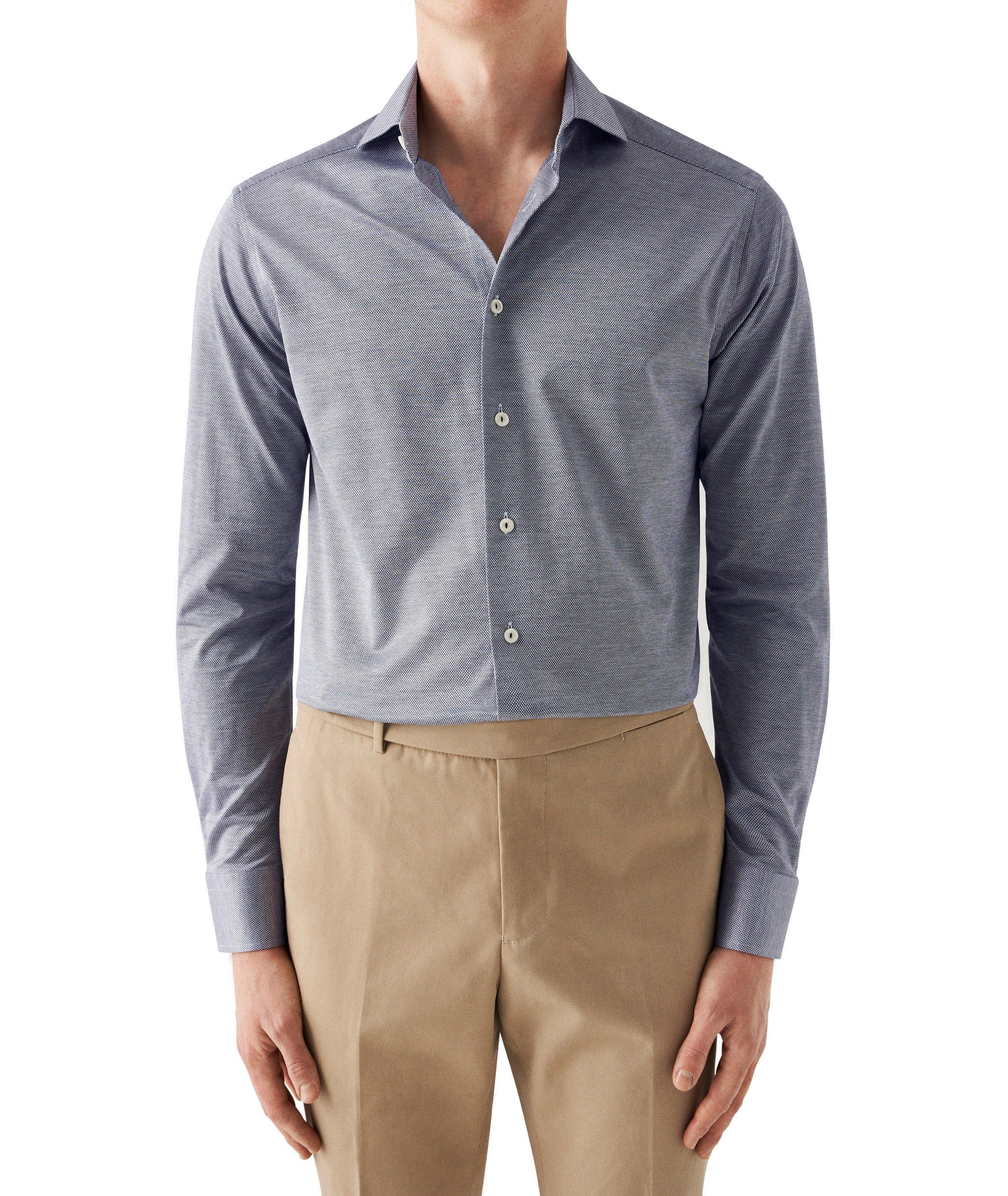Slim Fit Neat Pattern Knit Sport Shirt image 1