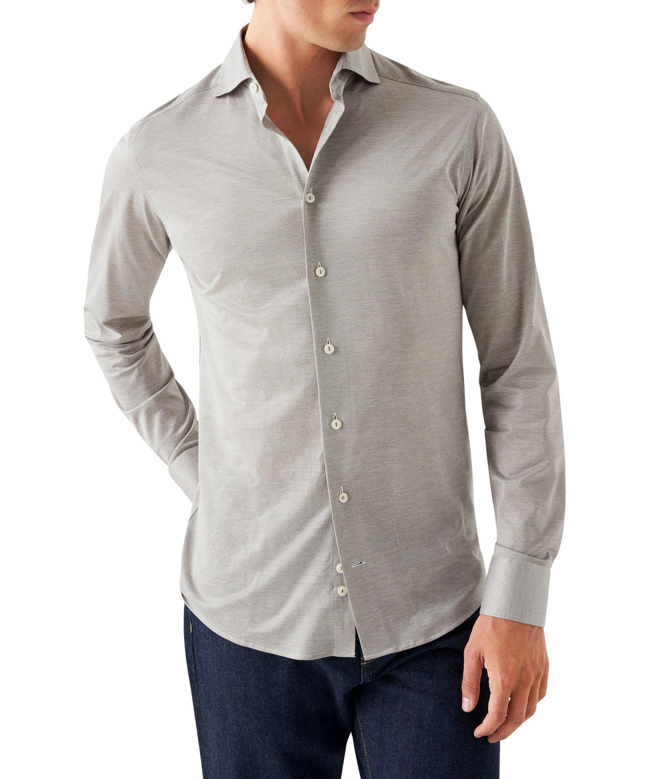 Slim Fit Neat Pattern Knit Sport Shirt image 1