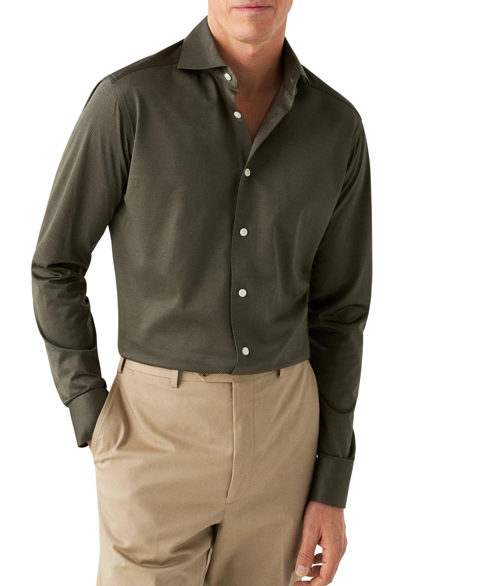 Slim Fit Diagonal Striped King Knit Sport Shirt image 1
