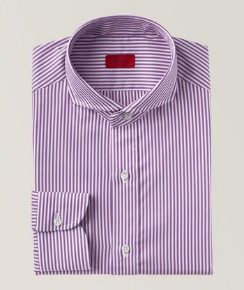 Pink and white striped best sale dress shirt