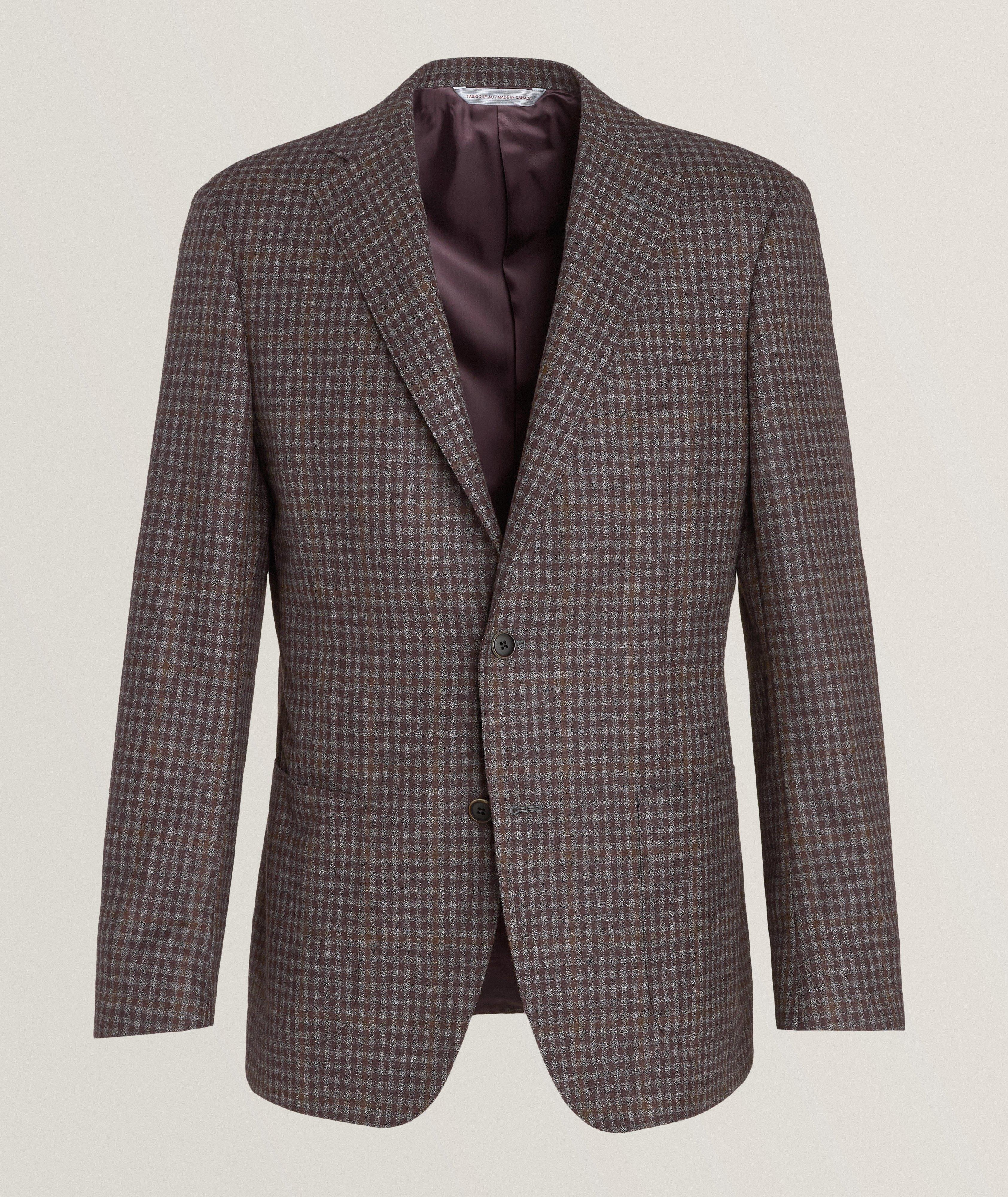 Samuelsohn Veston Cosmo En Lainage À Carreaux Vichy En Rouge , Taille Homme 52 , Laine