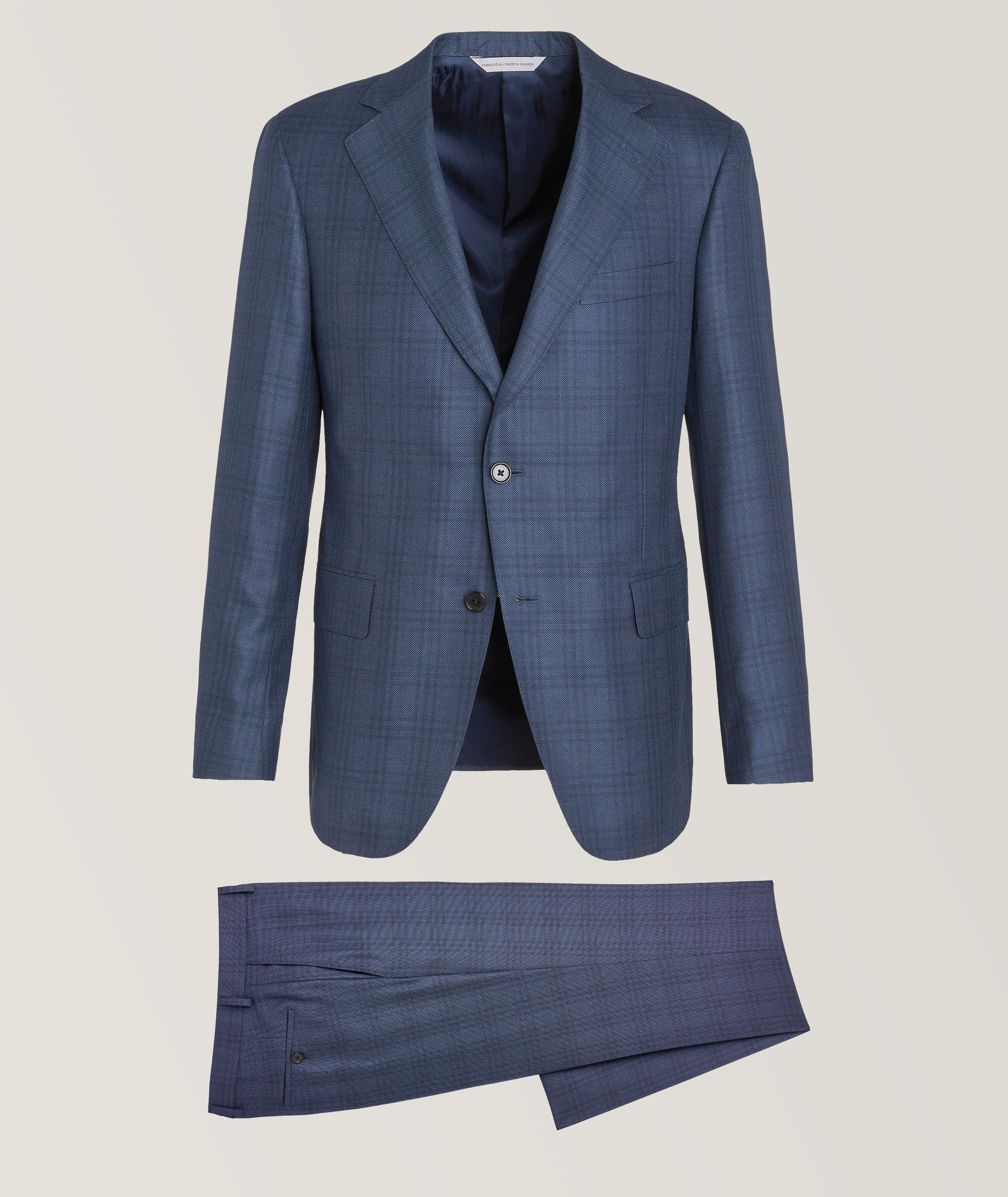 Samuelsohn Complet En Lainage À Carreaux En Bleu , Taille Homme 50 , Laine