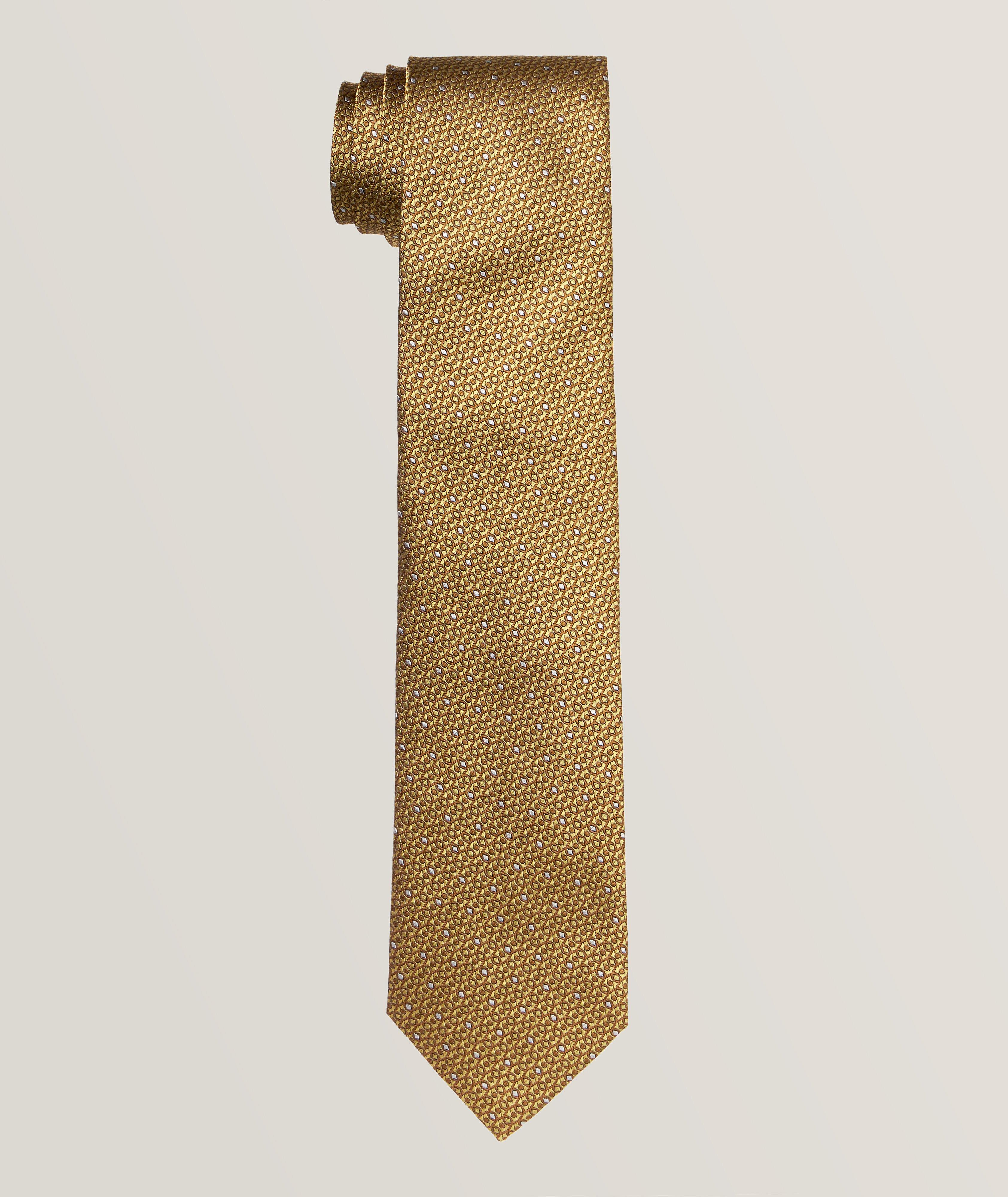 Micro Diamond Pattern Silk Tie