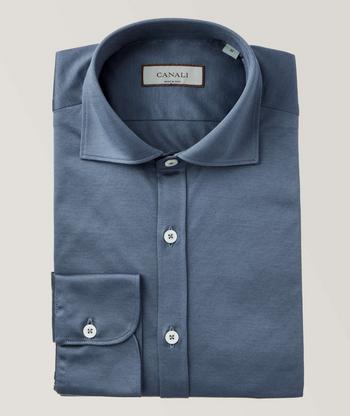 Chambray cotton with herringbone pattern - blue