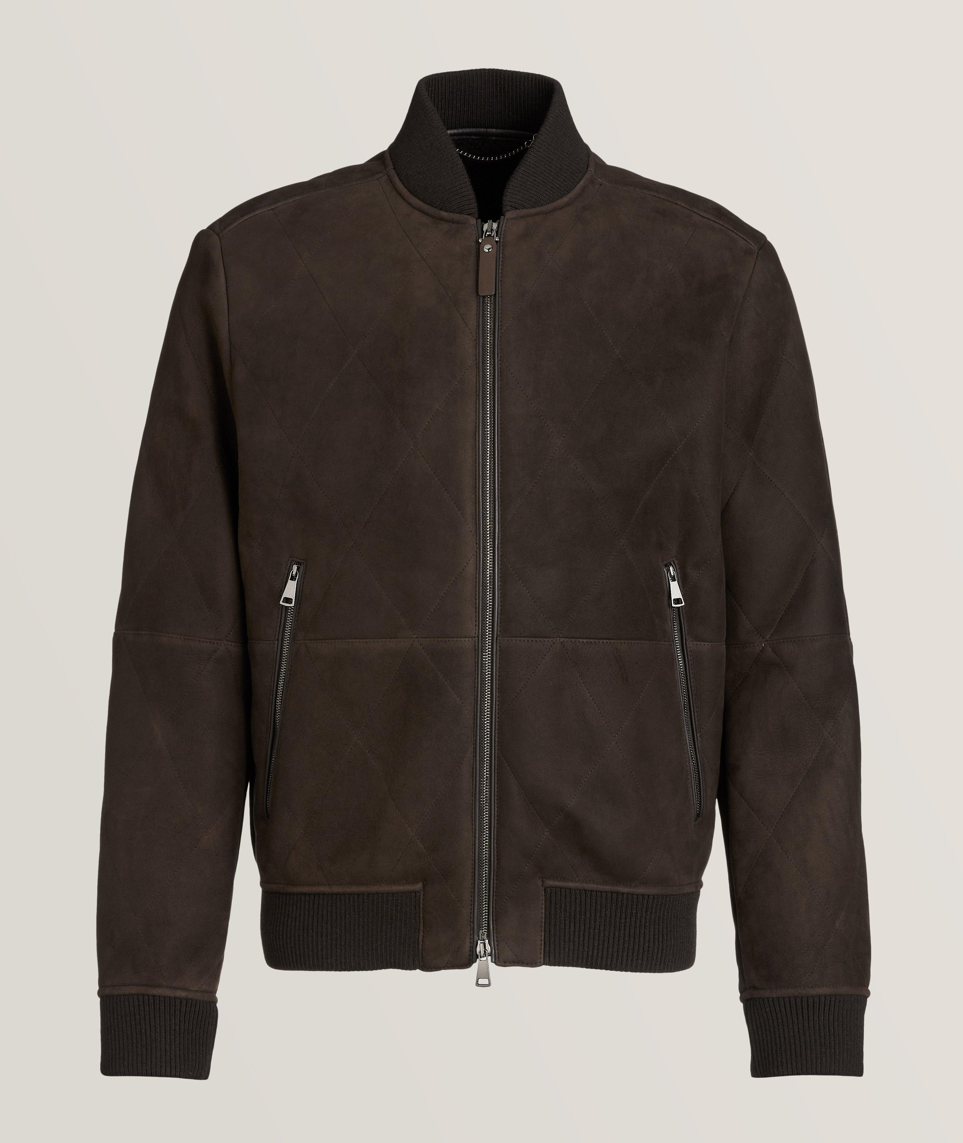 Fleece Lined Suede Lambskin Quilted Jacket