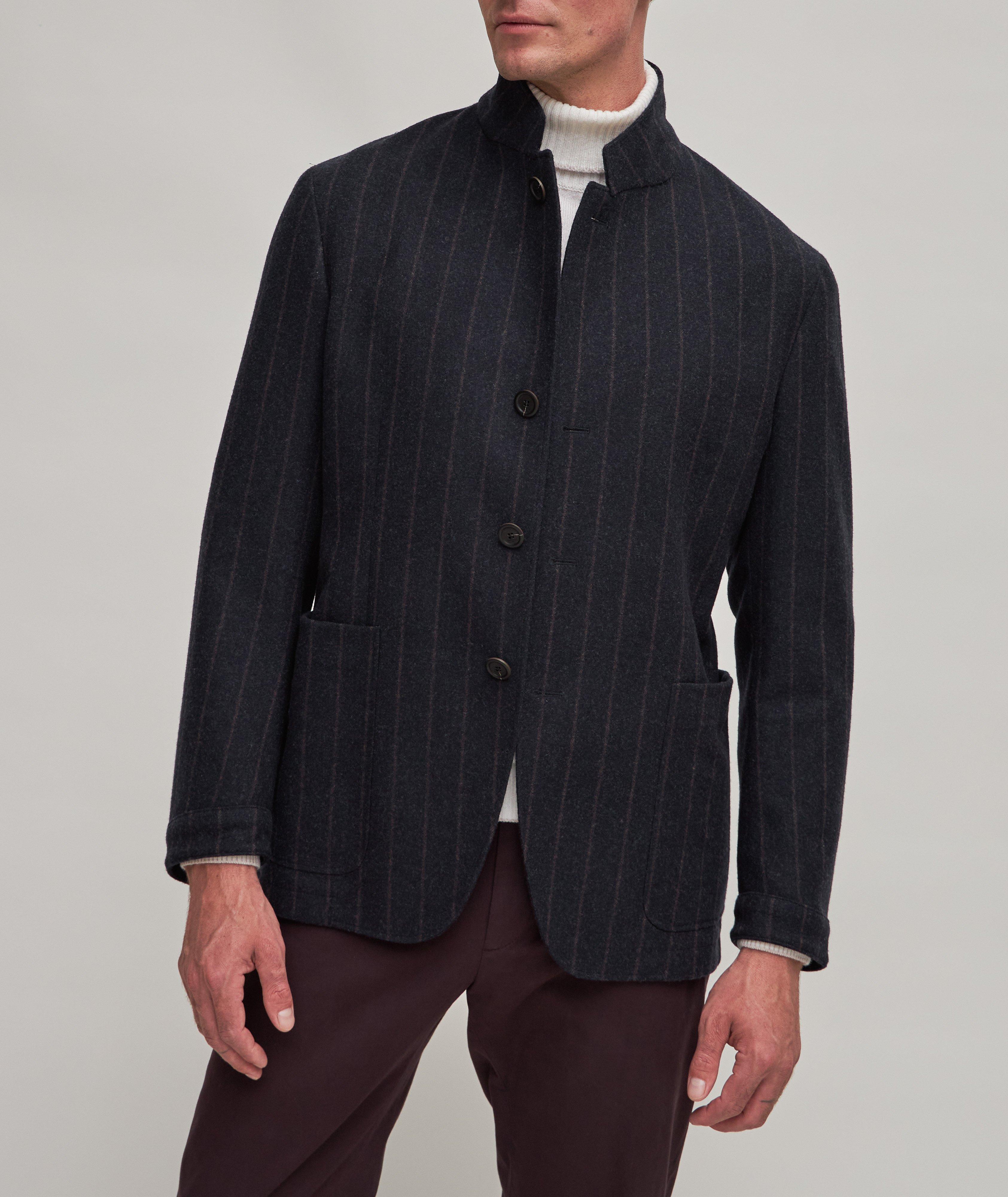 Nuvola Pinestripe Wool-Cashmere Coat image 1