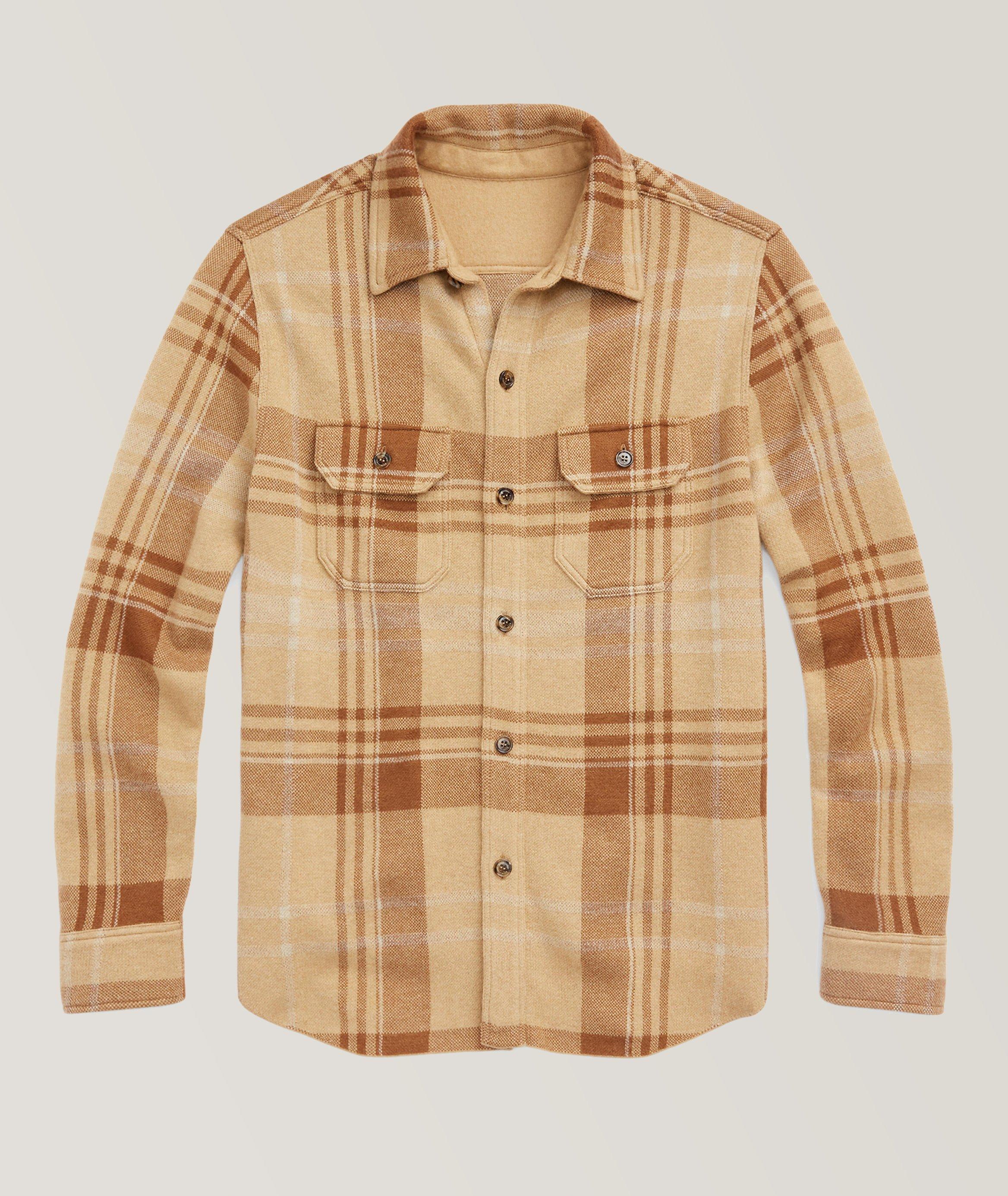 Slim-Fit Plaid Cashmere Overshirt