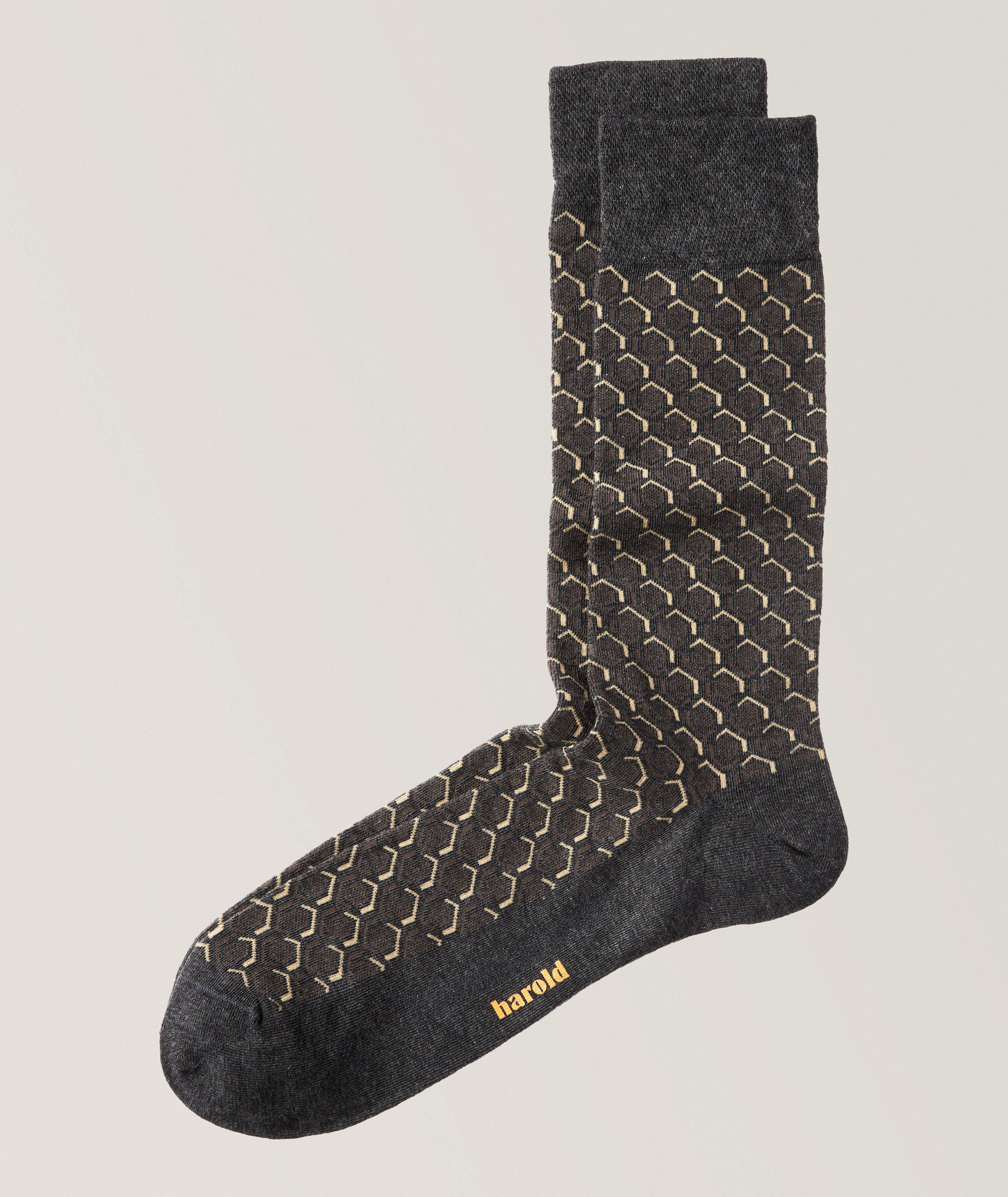 Chaussettes en mélange de coton à motif géométrique image 0