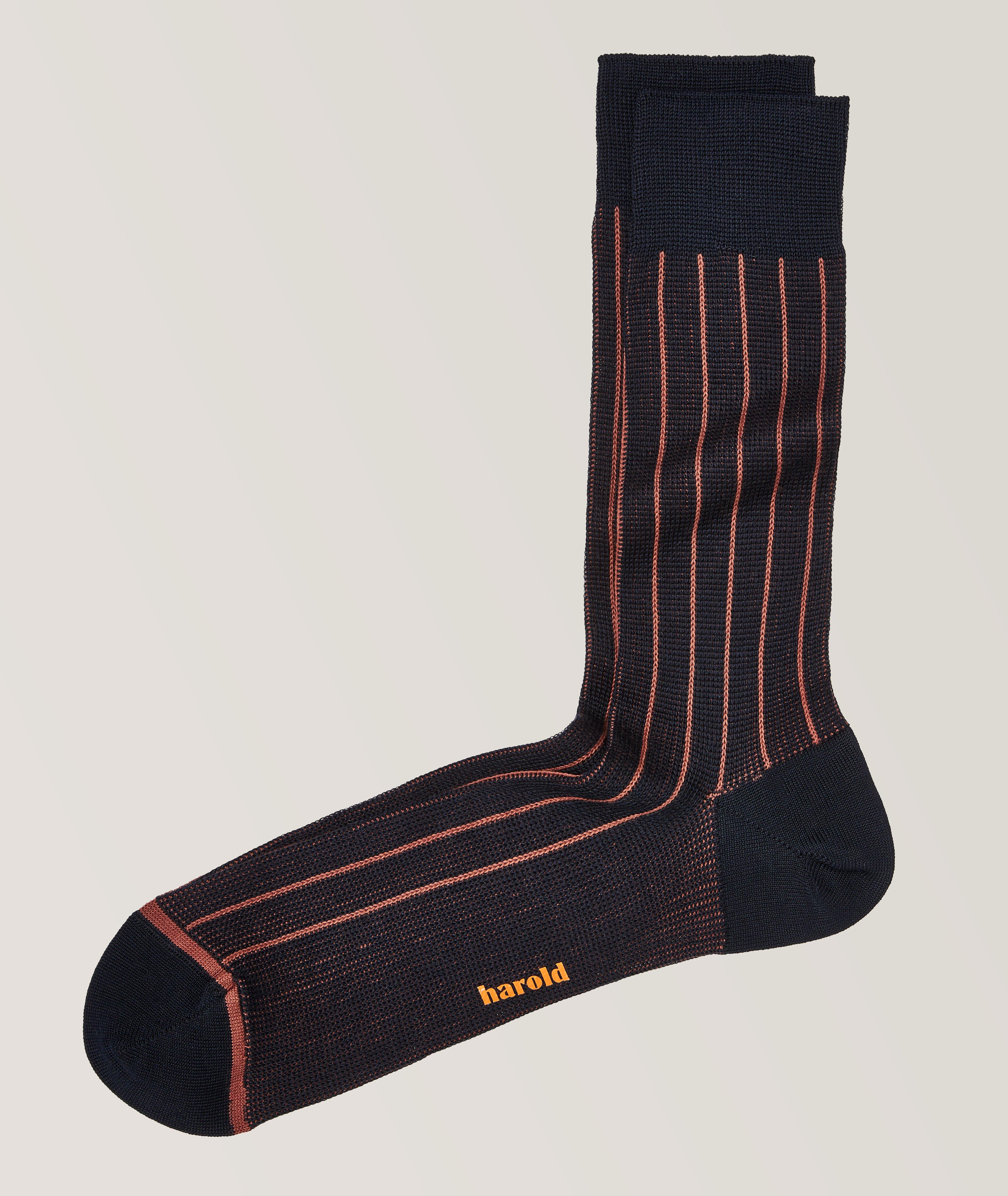 Harold Striped Stretch-Cotton Socks In Blue