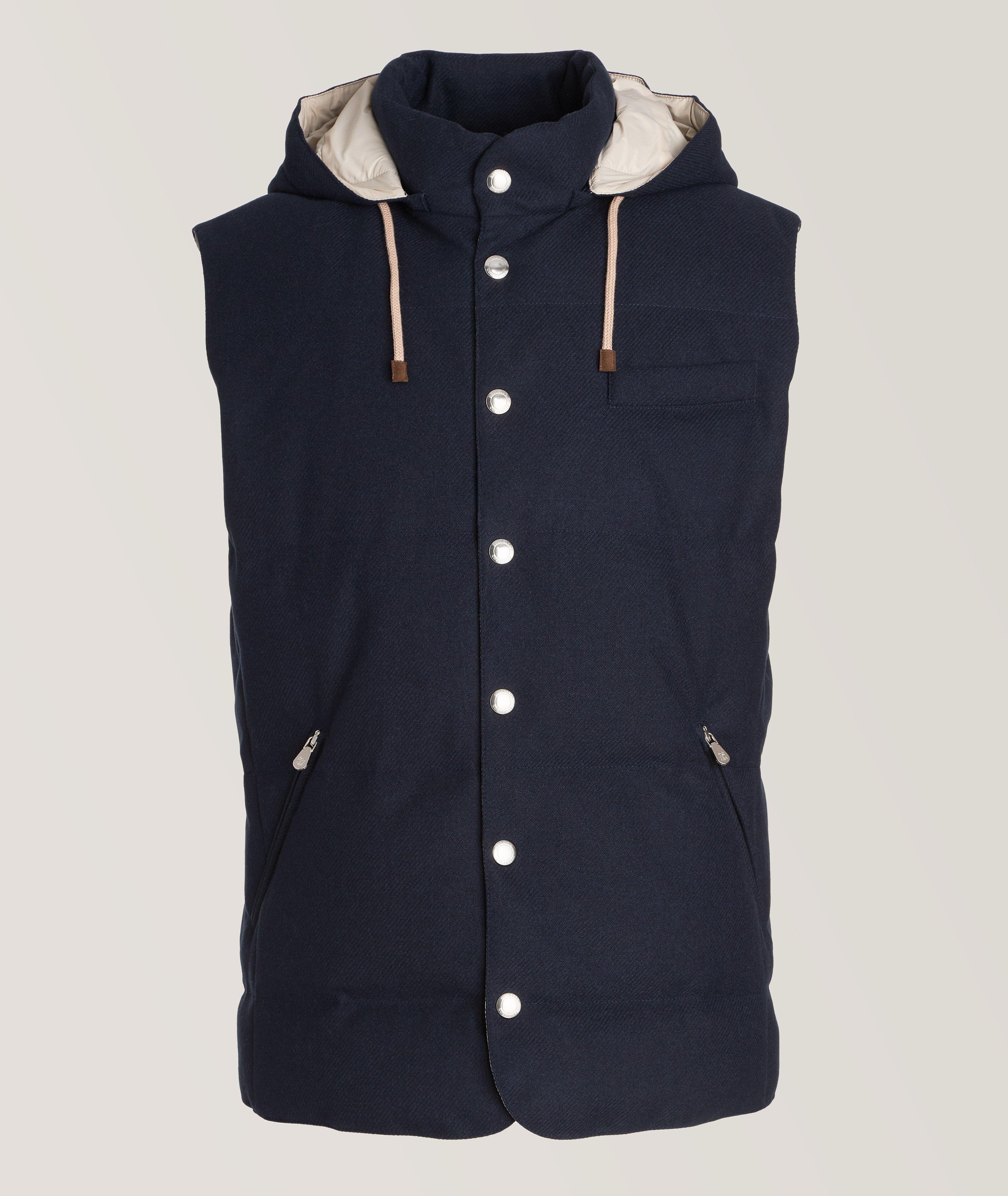 Veste en laine, en soie et en cachemire à capuchon image 0