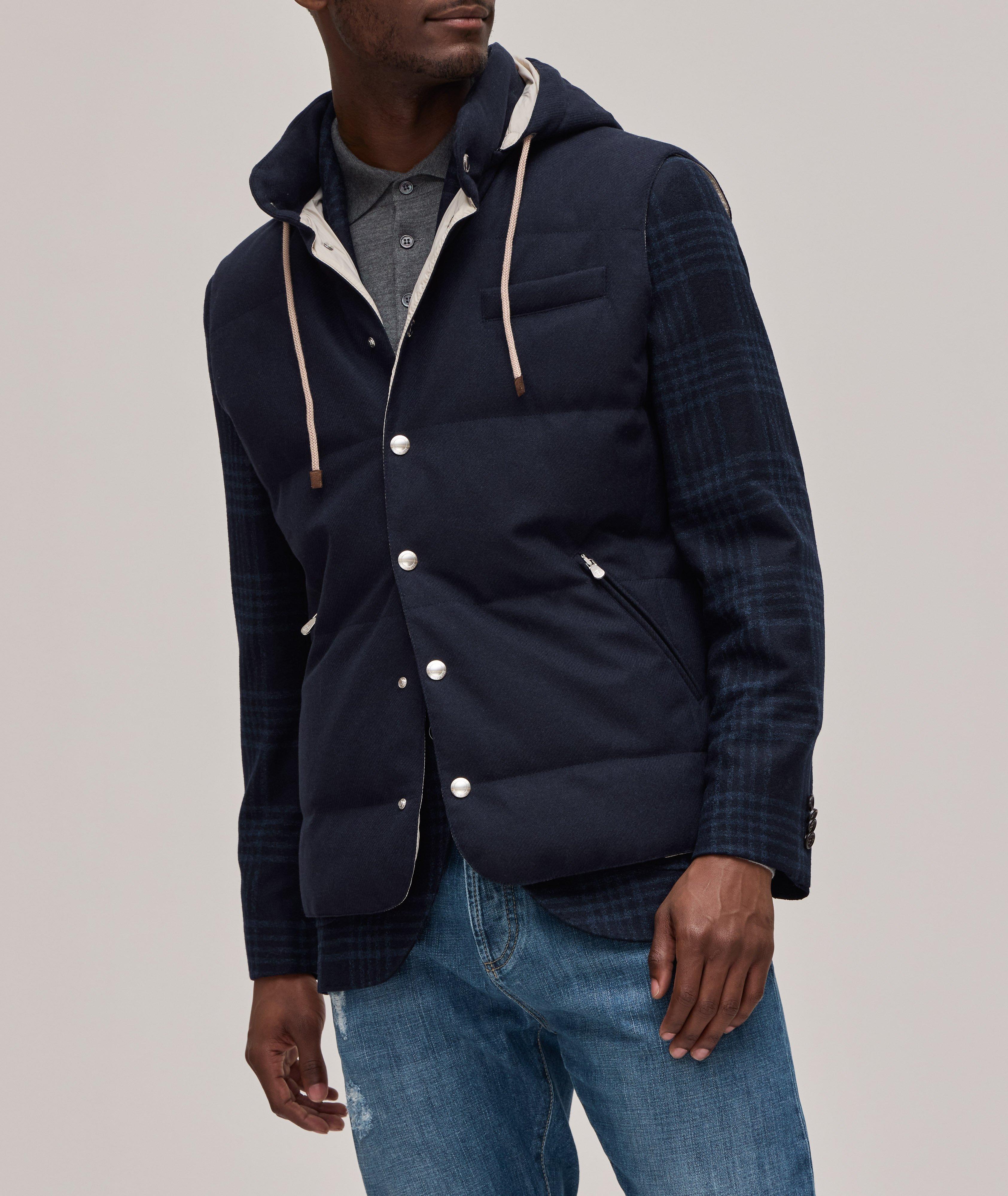 Veste en laine, en soie et en cachemire à capuchon image 1