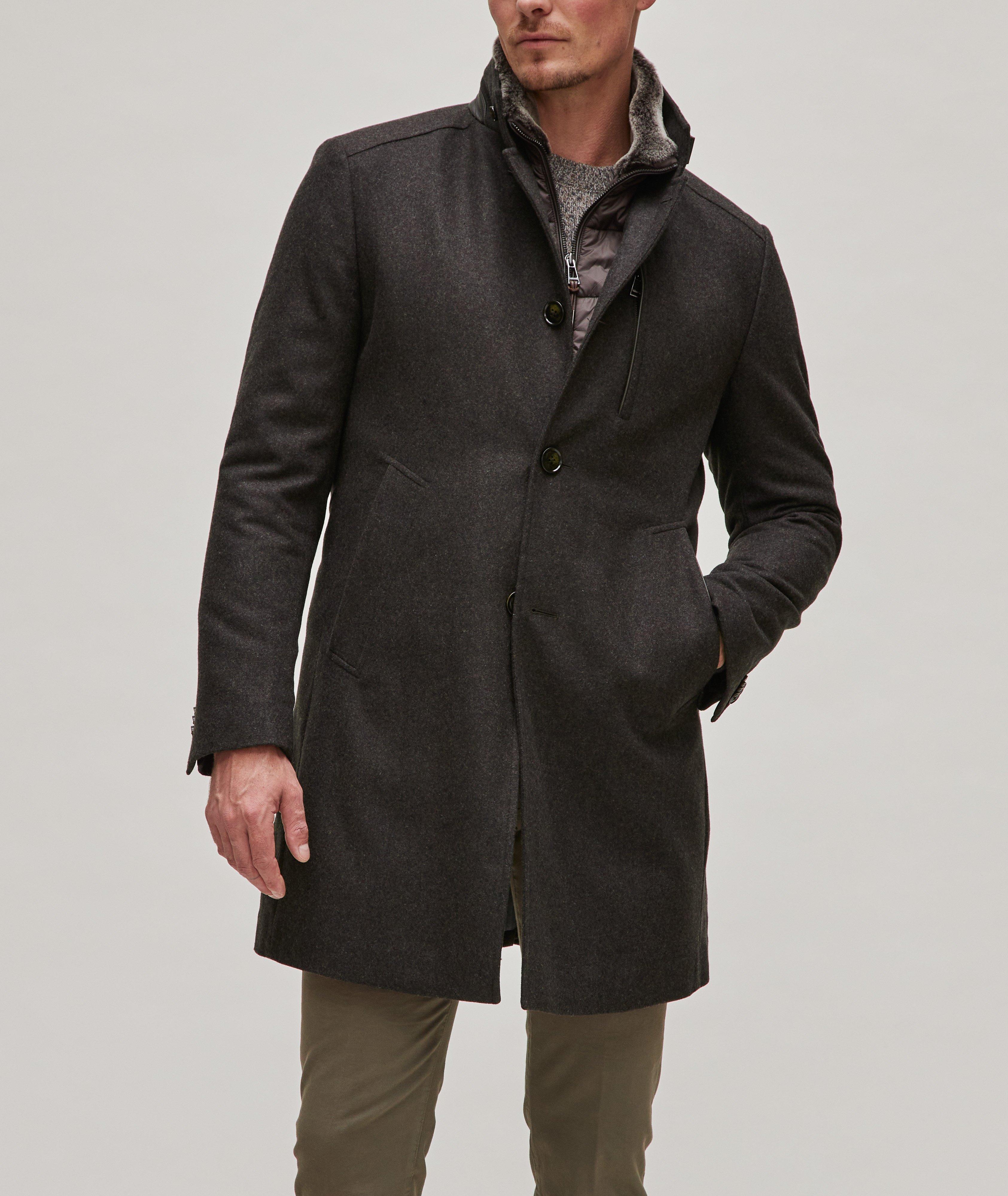 Wool-Blend Removable Bib Coat image 1