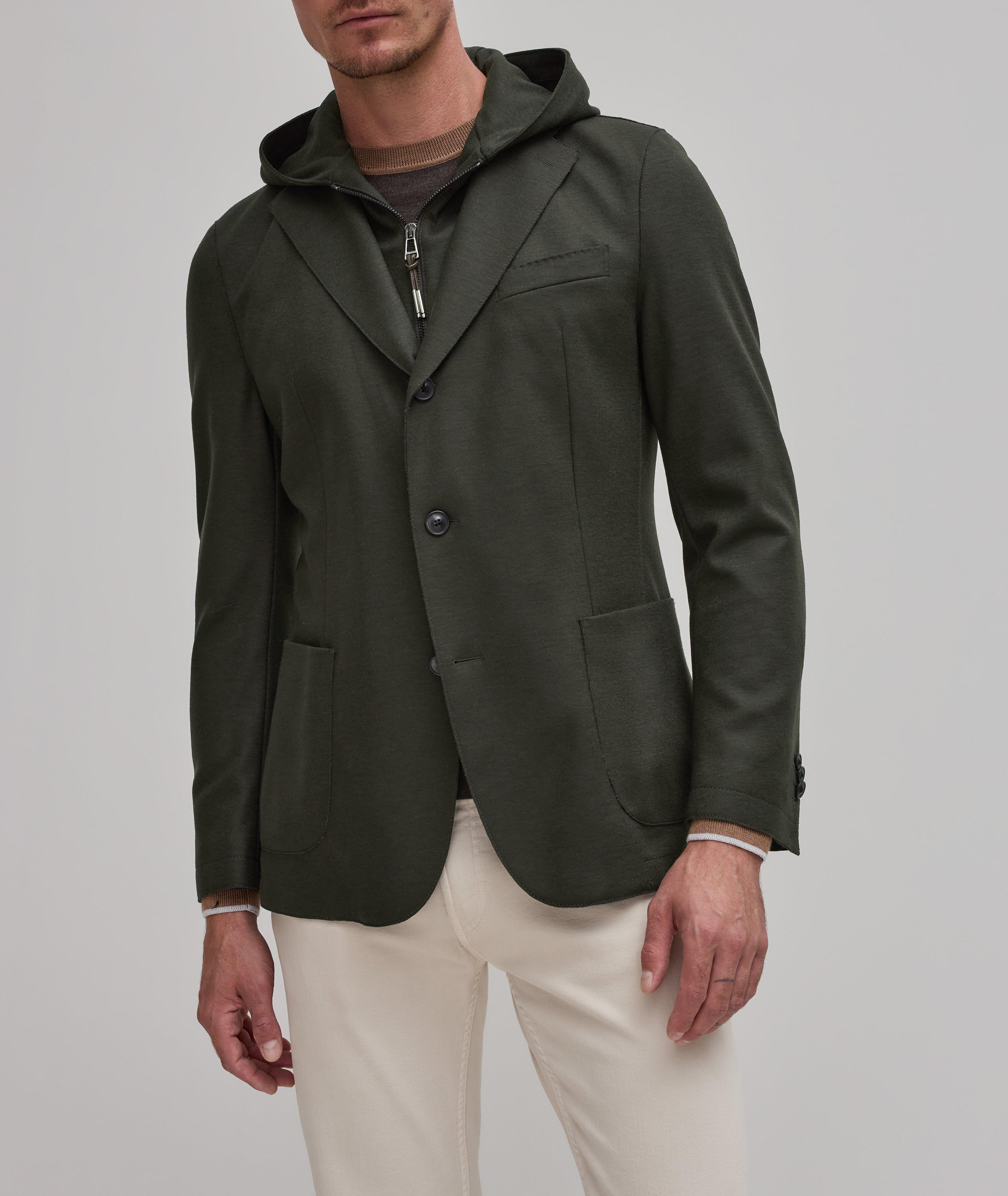 Wool-Blend Hooded Sport Jacket image 1