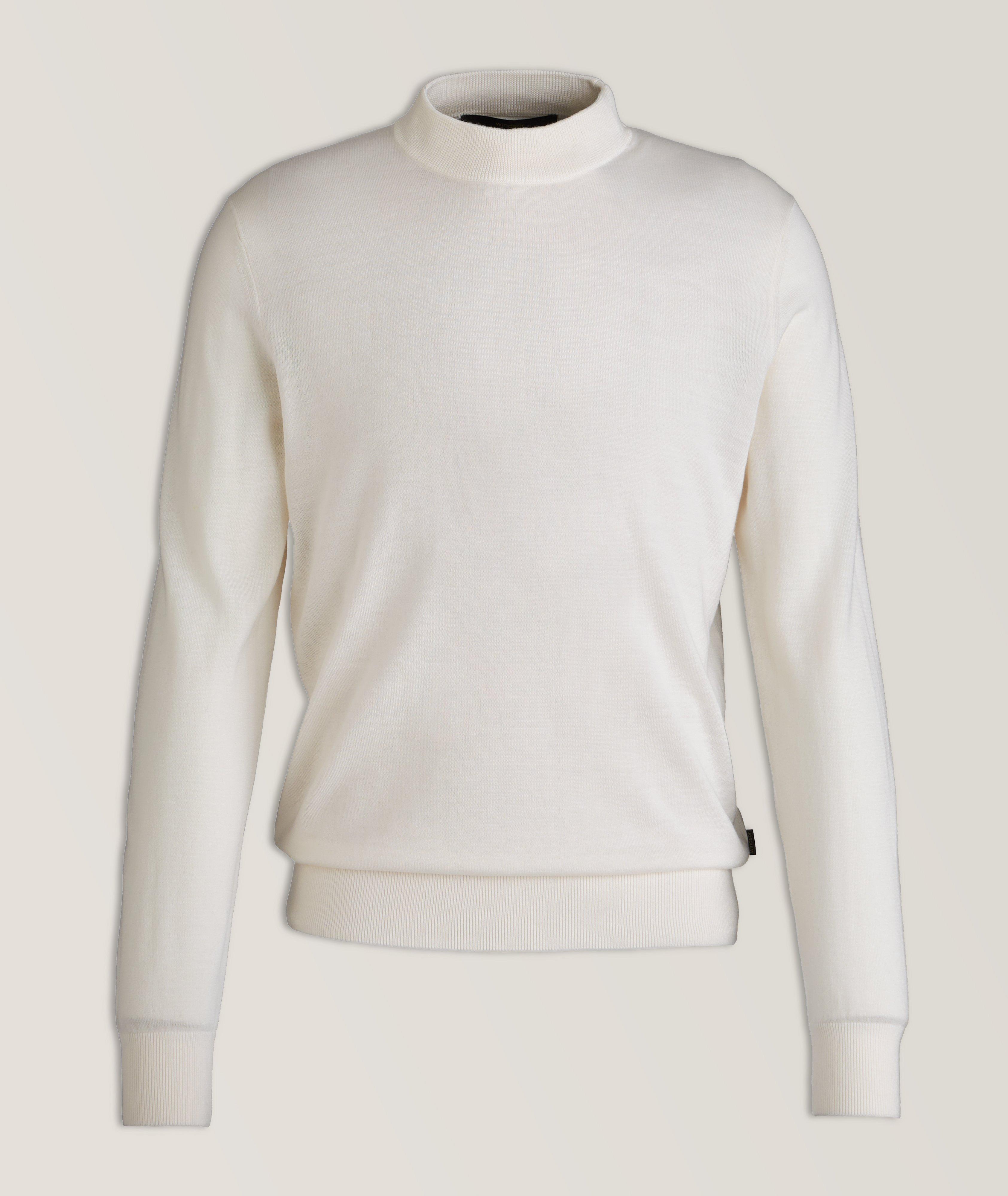 Wool, Silk & Cashmere Mock Neck Sweater