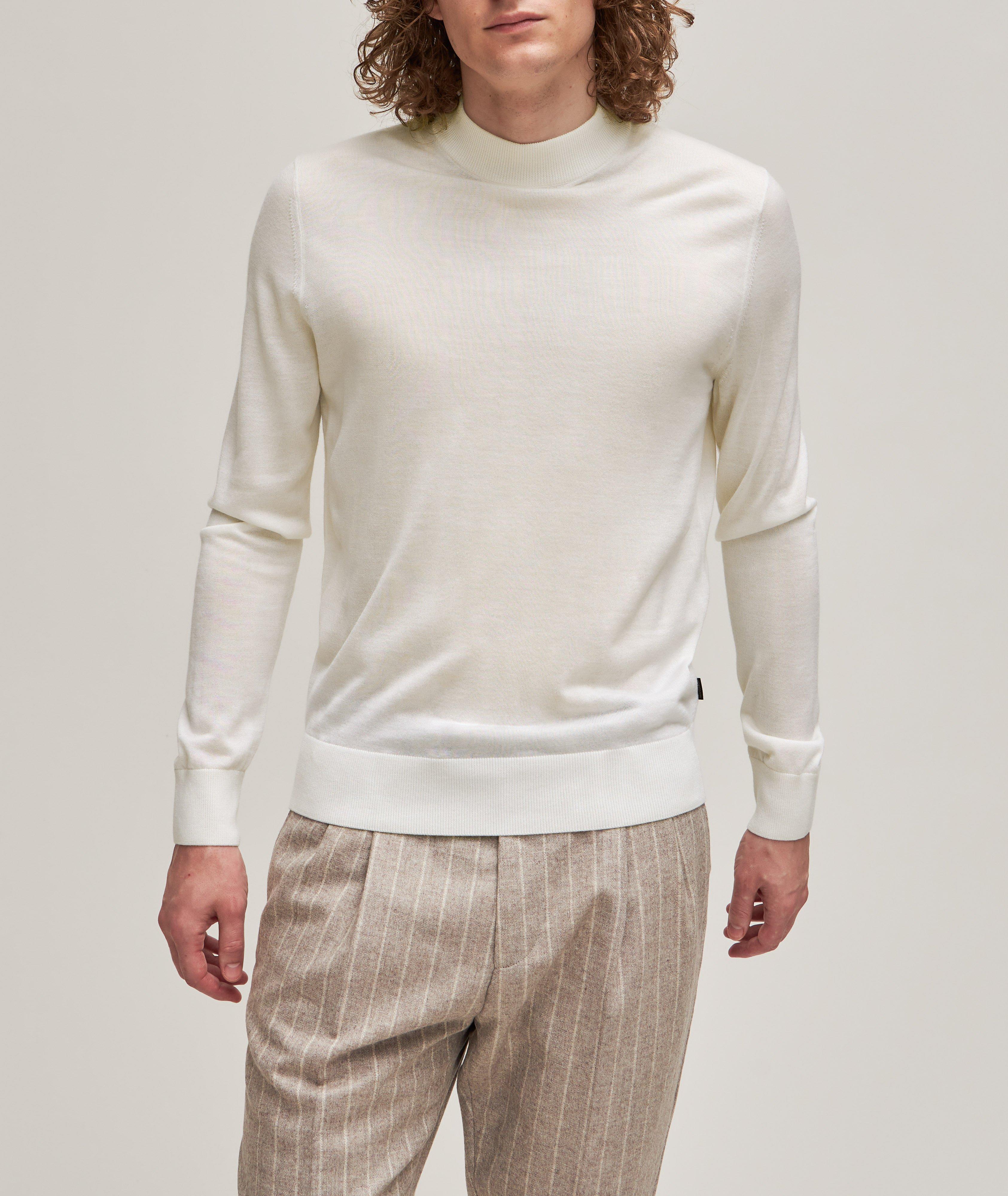 Wool, Silk & Cashmere Mock Neck Sweater image 1