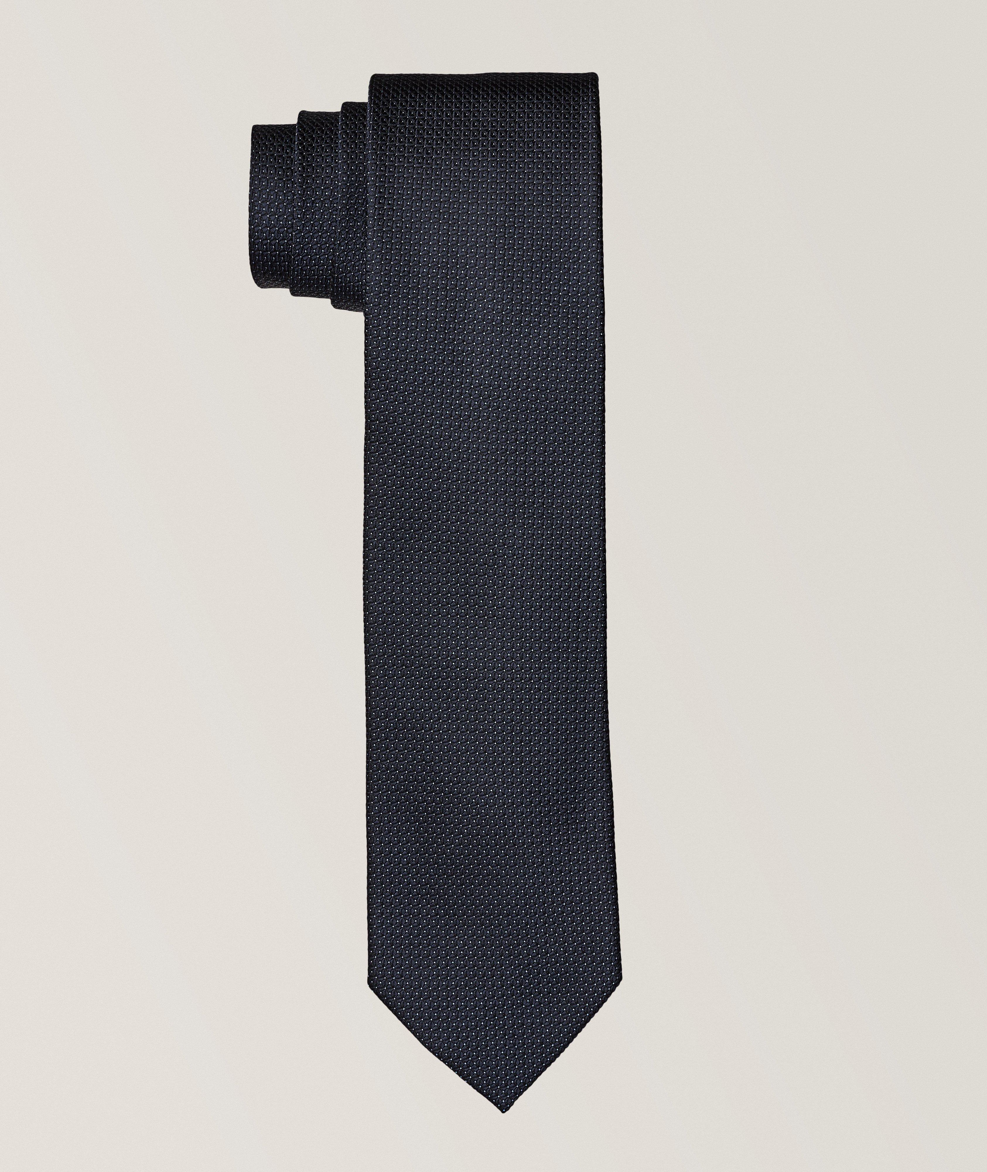 Brera Micro Geometric Pattern Silk Tie