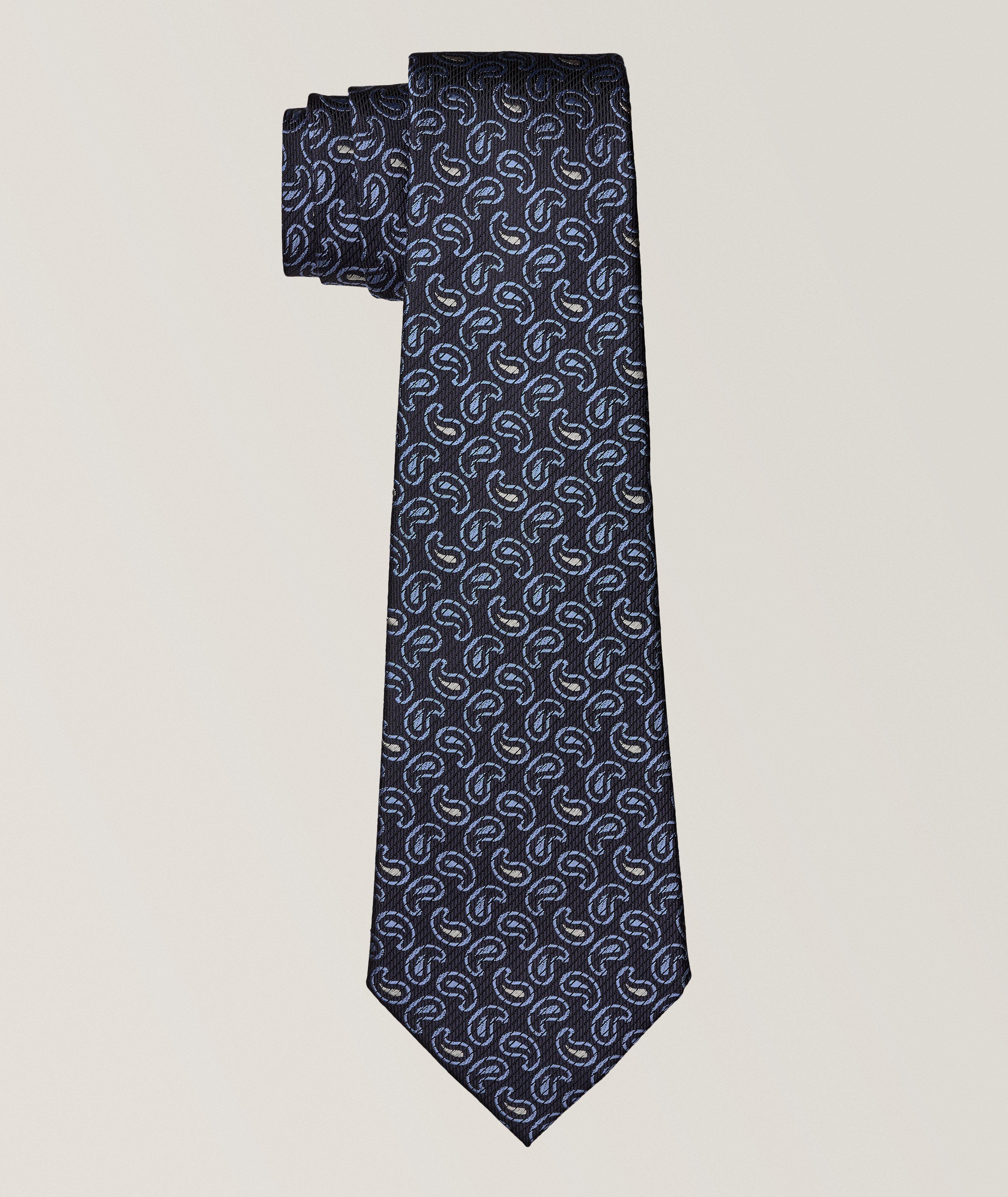 5 Pieghe Paisley Pattern Silk Tie
