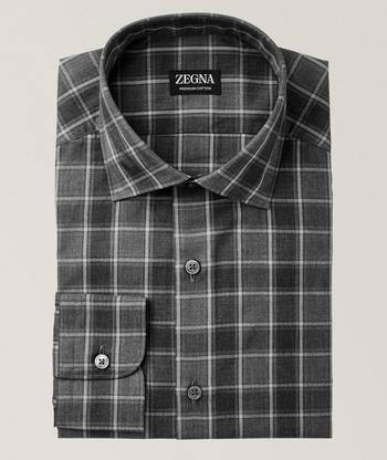 Maurizio Baldassari Plaid Virgin Wool Sport Shirt | Sport Shirts