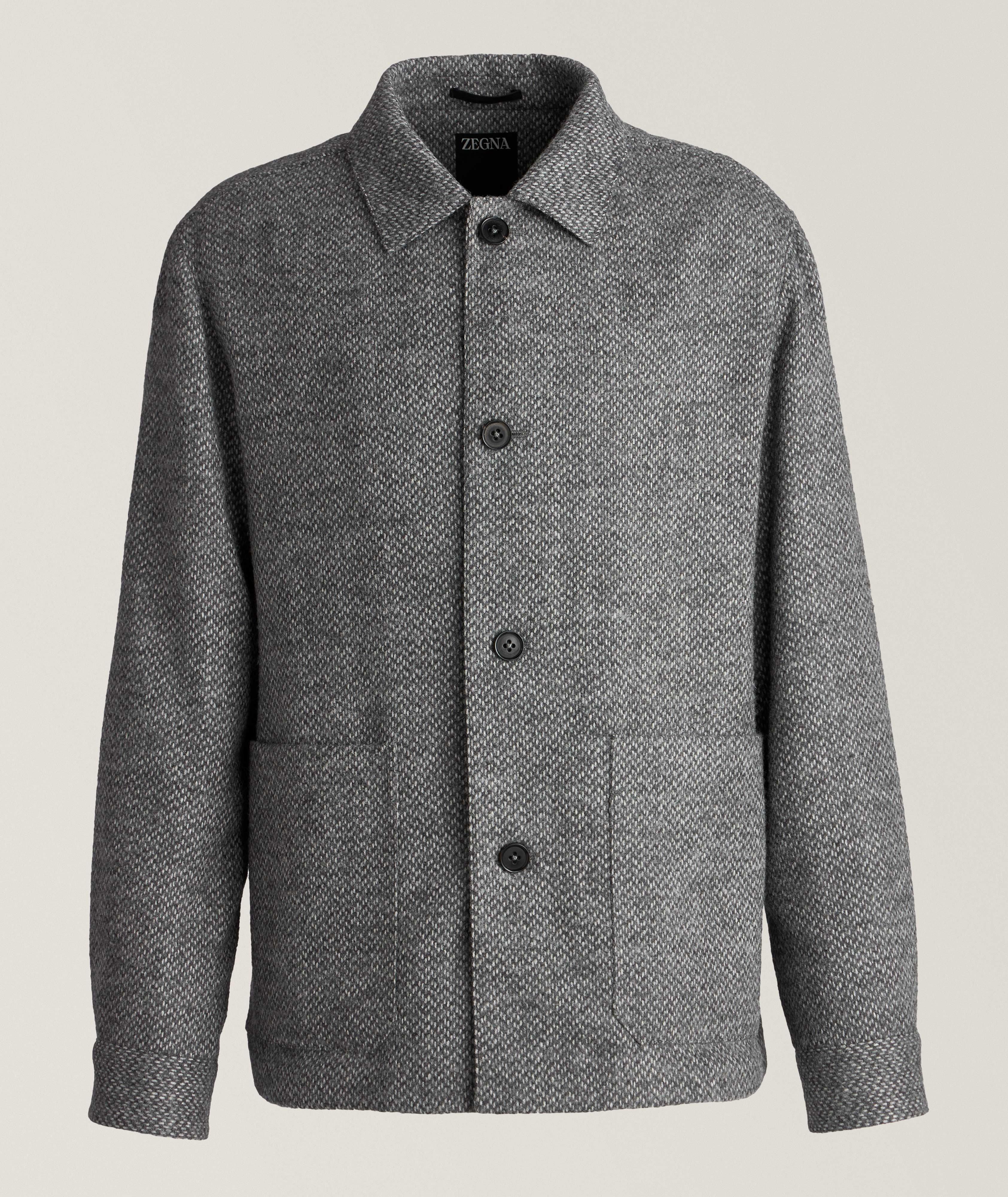 Macro Structure Mélange Wool-Blend Sport Jacket image 0