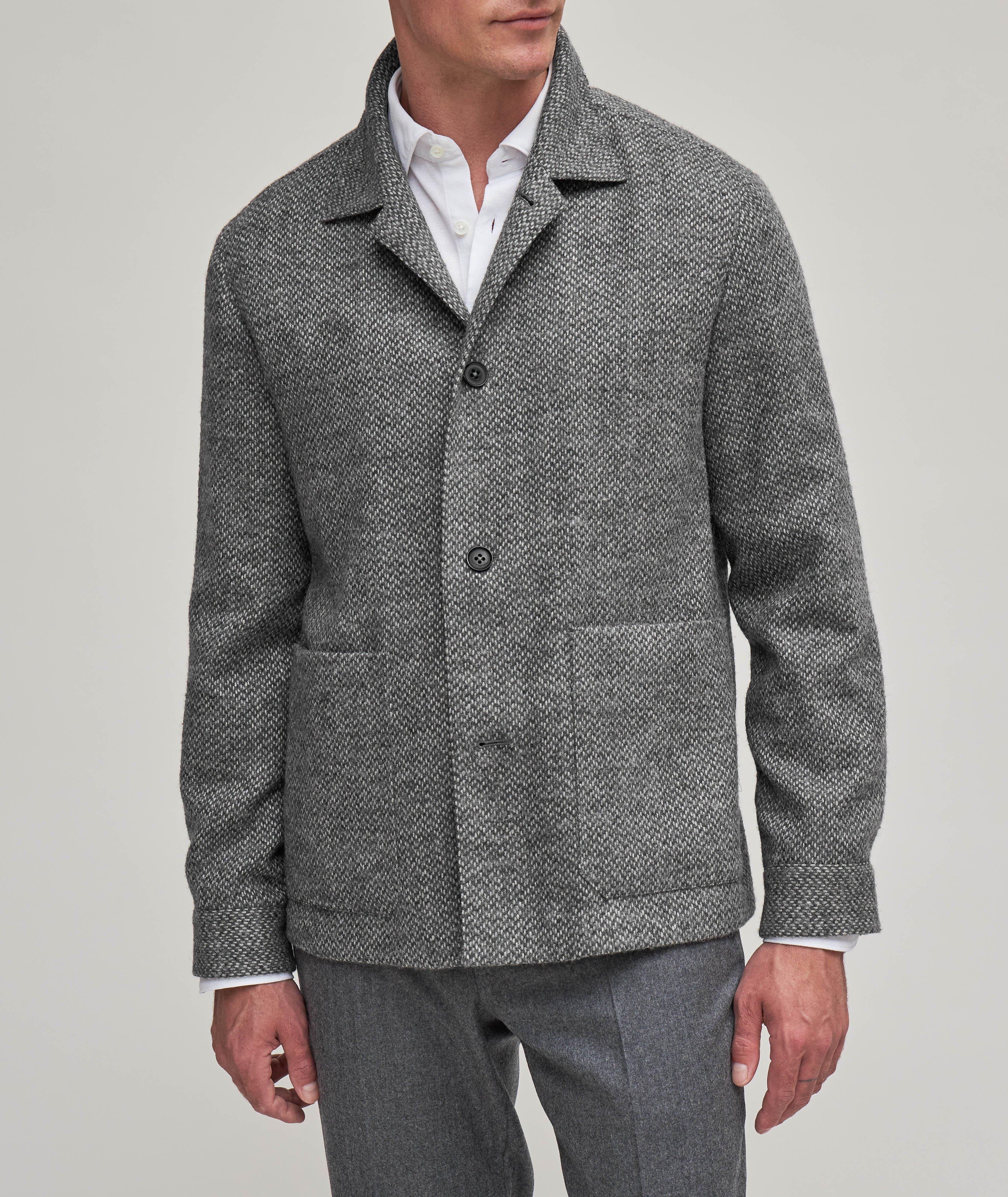 Macro Structure Mélange Wool-Blend Sport Jacket image 1