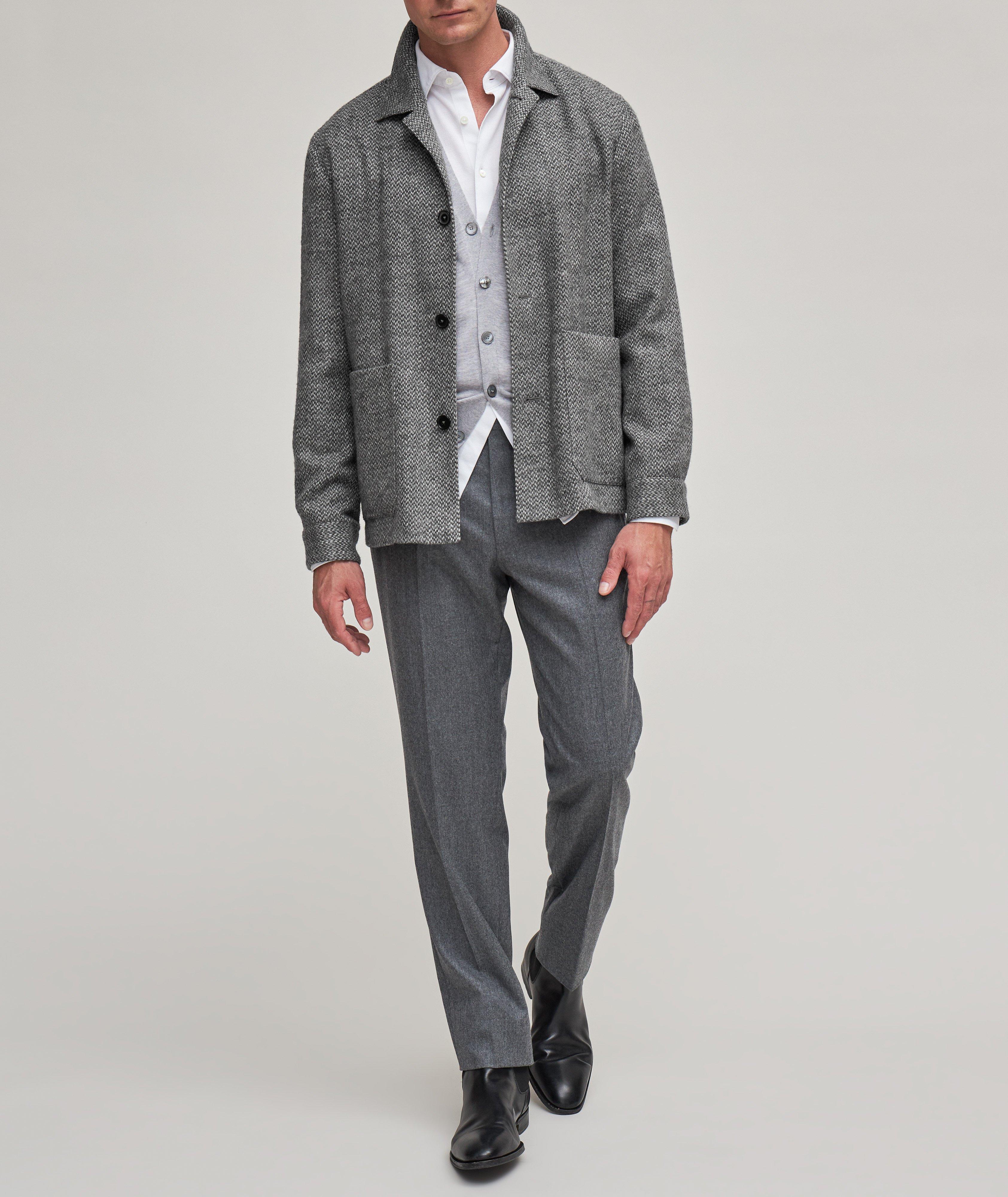 Macro Structure Mélange Wool-Blend Sport Jacket image 3