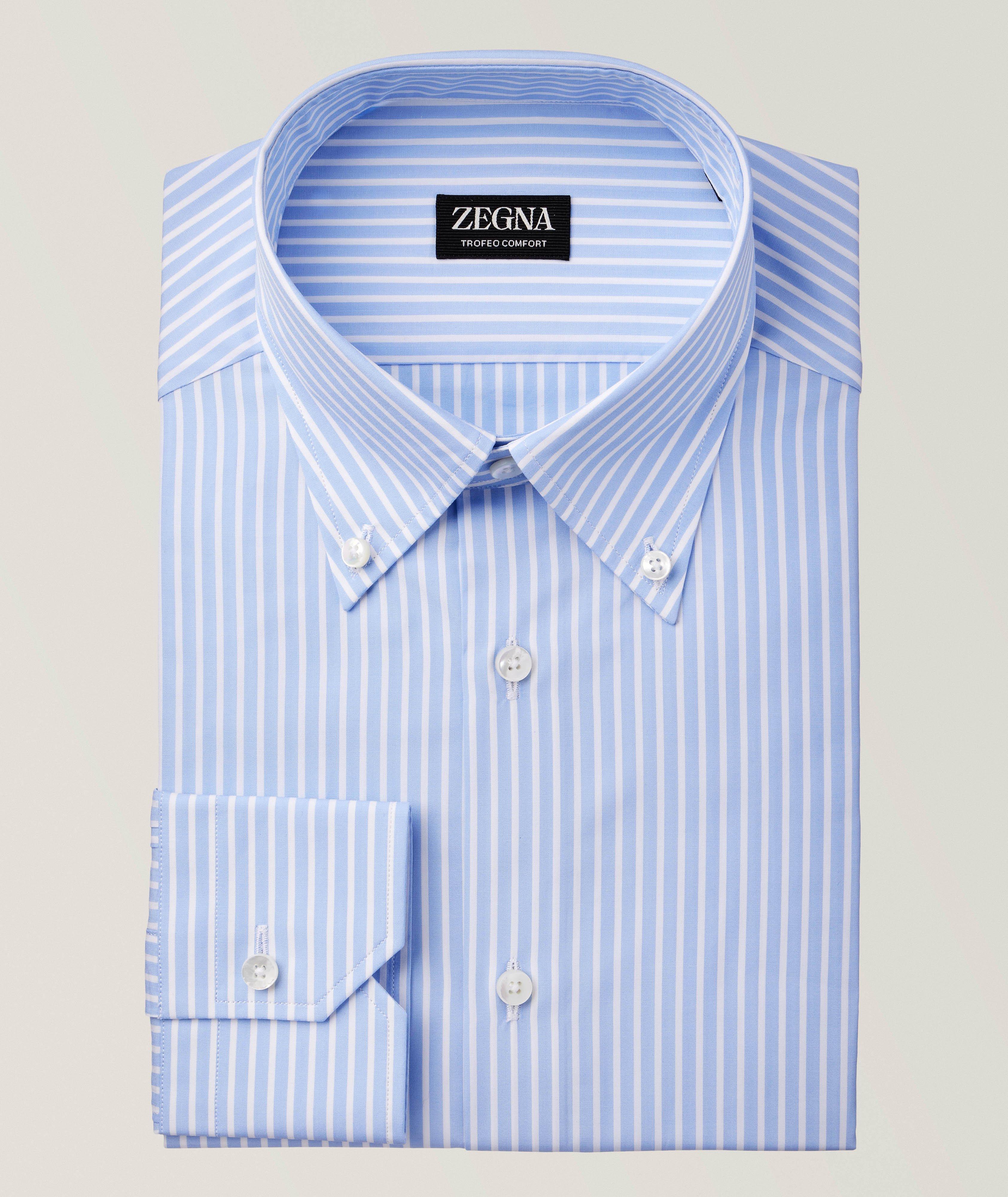 Striped Trofeo Cotton Dress Shirt image 0