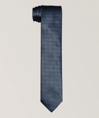 Zegna Macroarmature Optical Geometric Silk Tie Ties Pocket