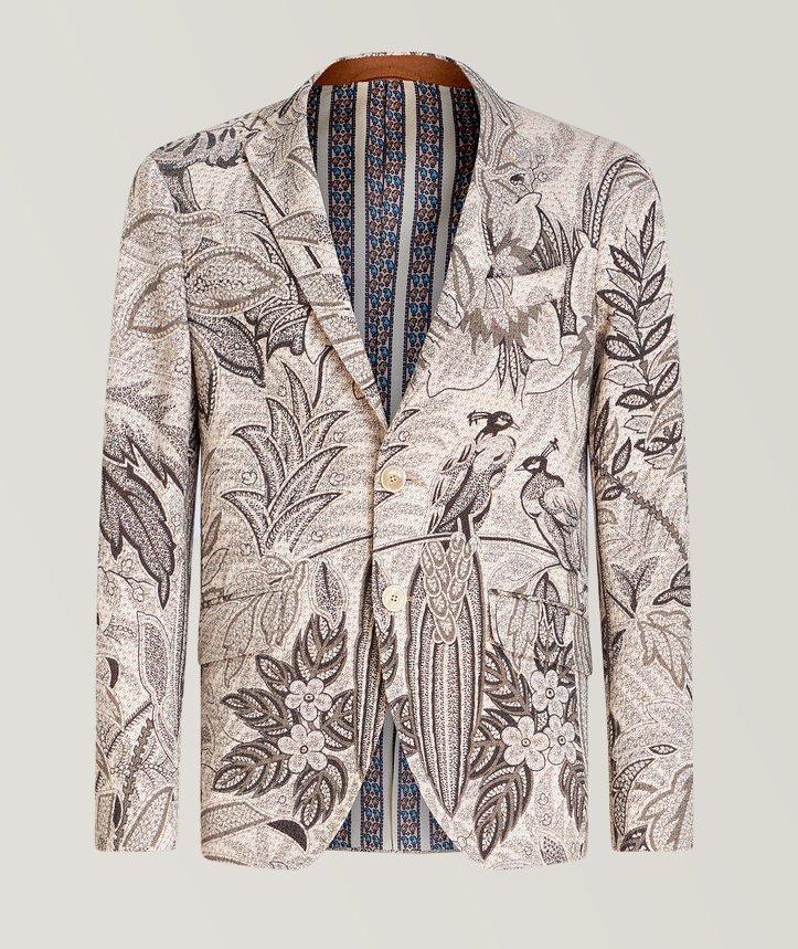 Floral Peacock Cotton Sport Jacket image 0