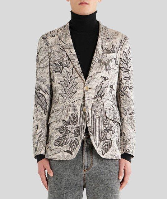 Floral Peacock Cotton Sport Jacket image 1