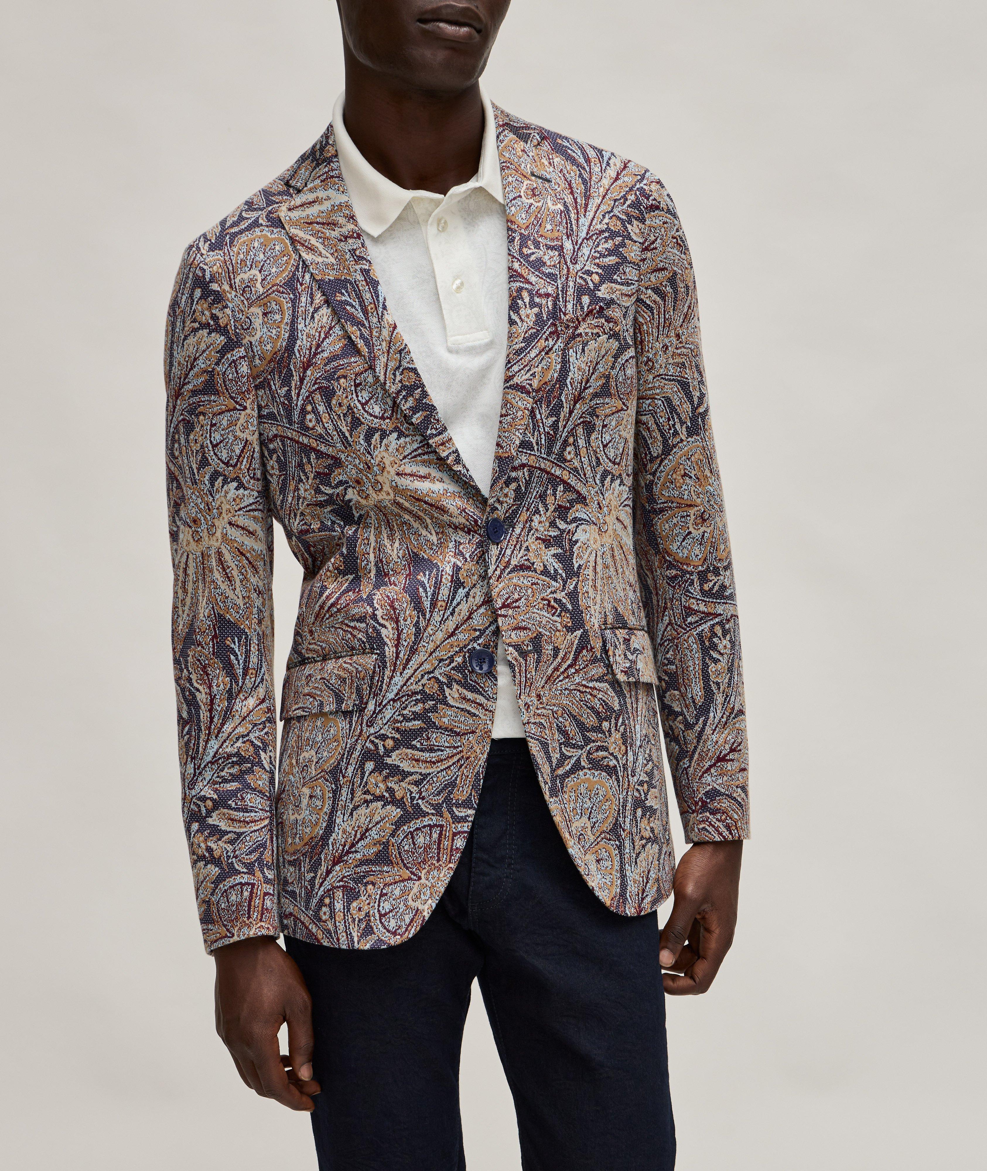 Botanical Jacquard Stretch-Cotton Sport Jacket image 1