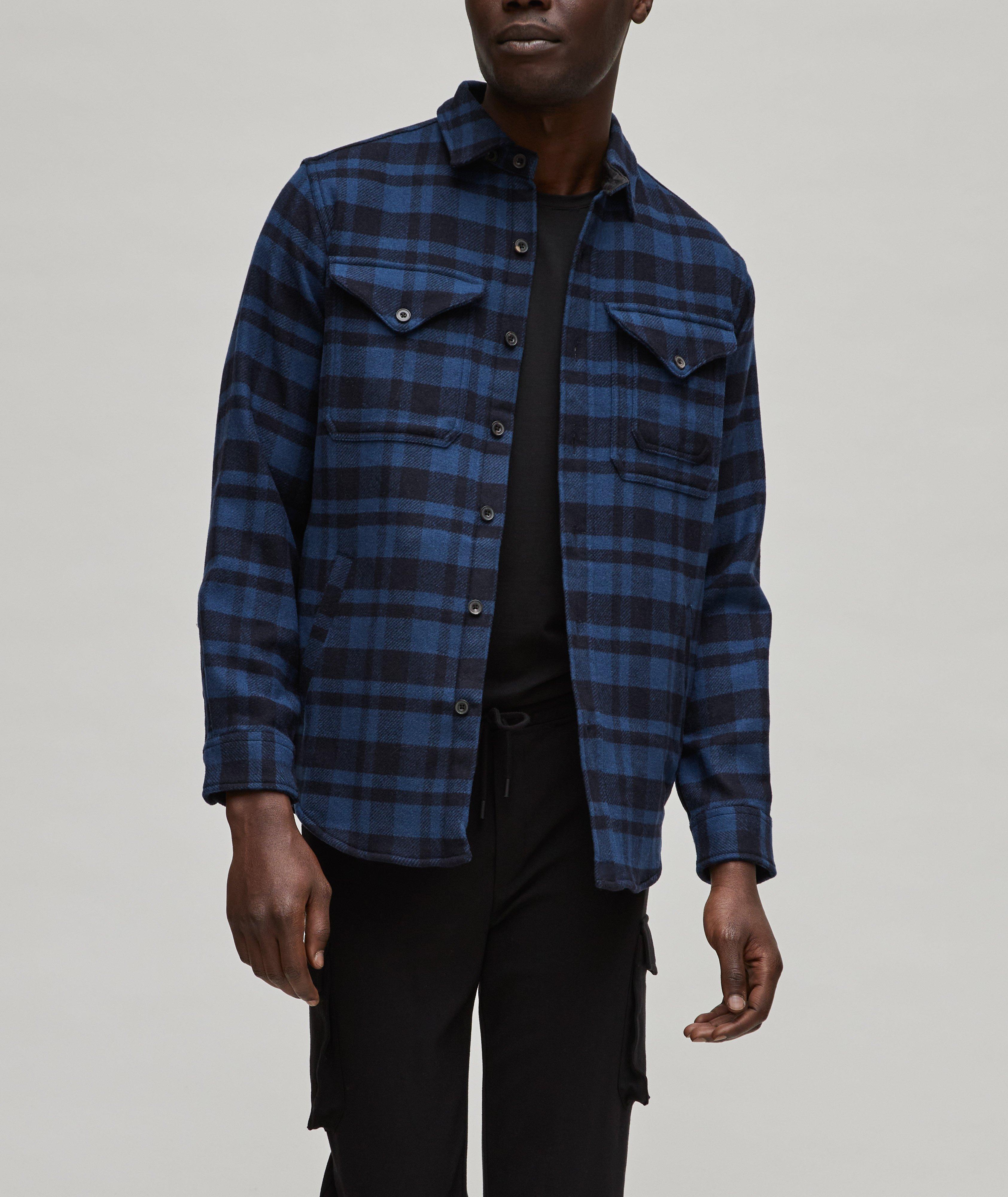 Plaid Wool-Blend Overshirt image 1