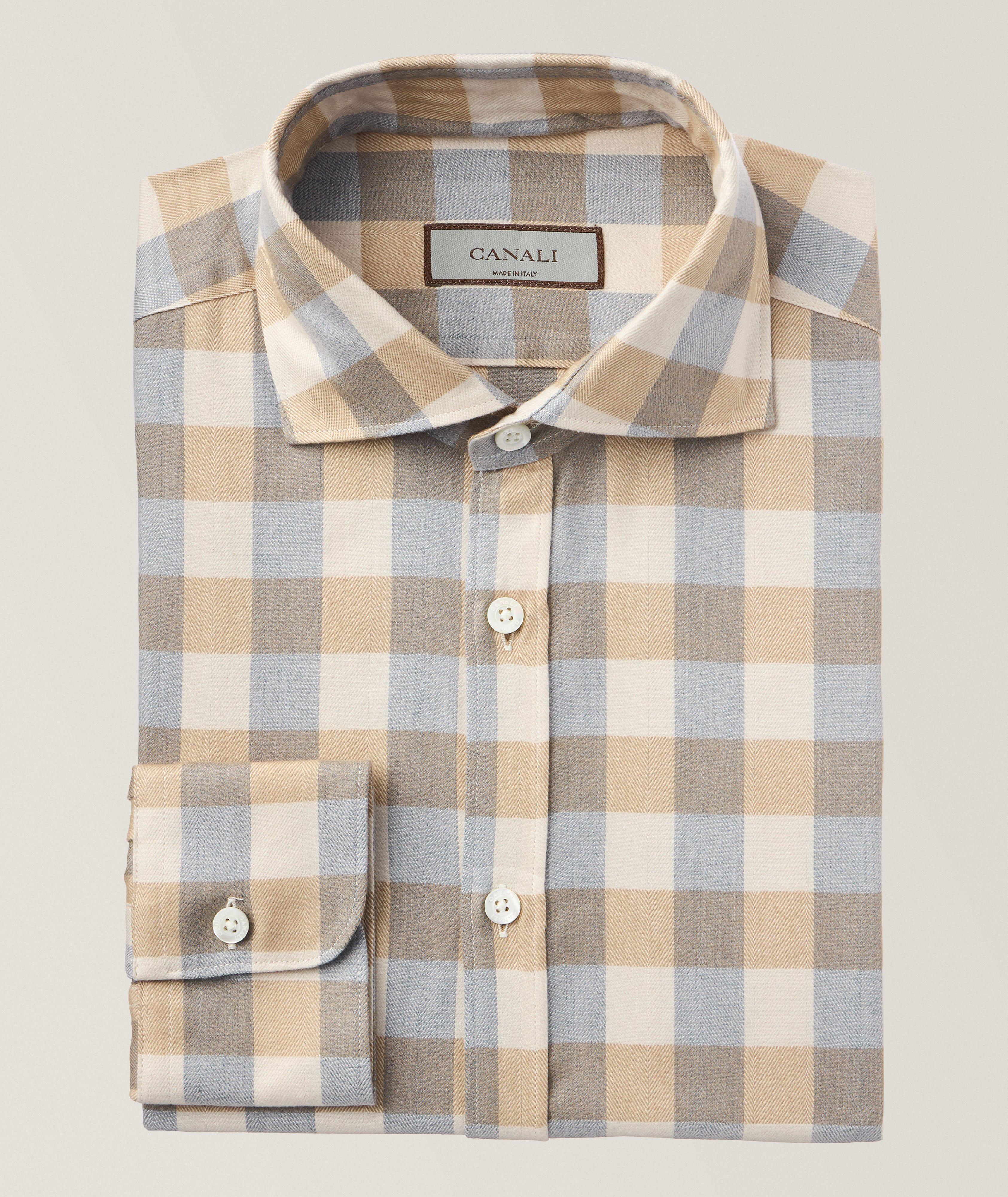 Large Gingham Cotton-Blend Flannel Shirt