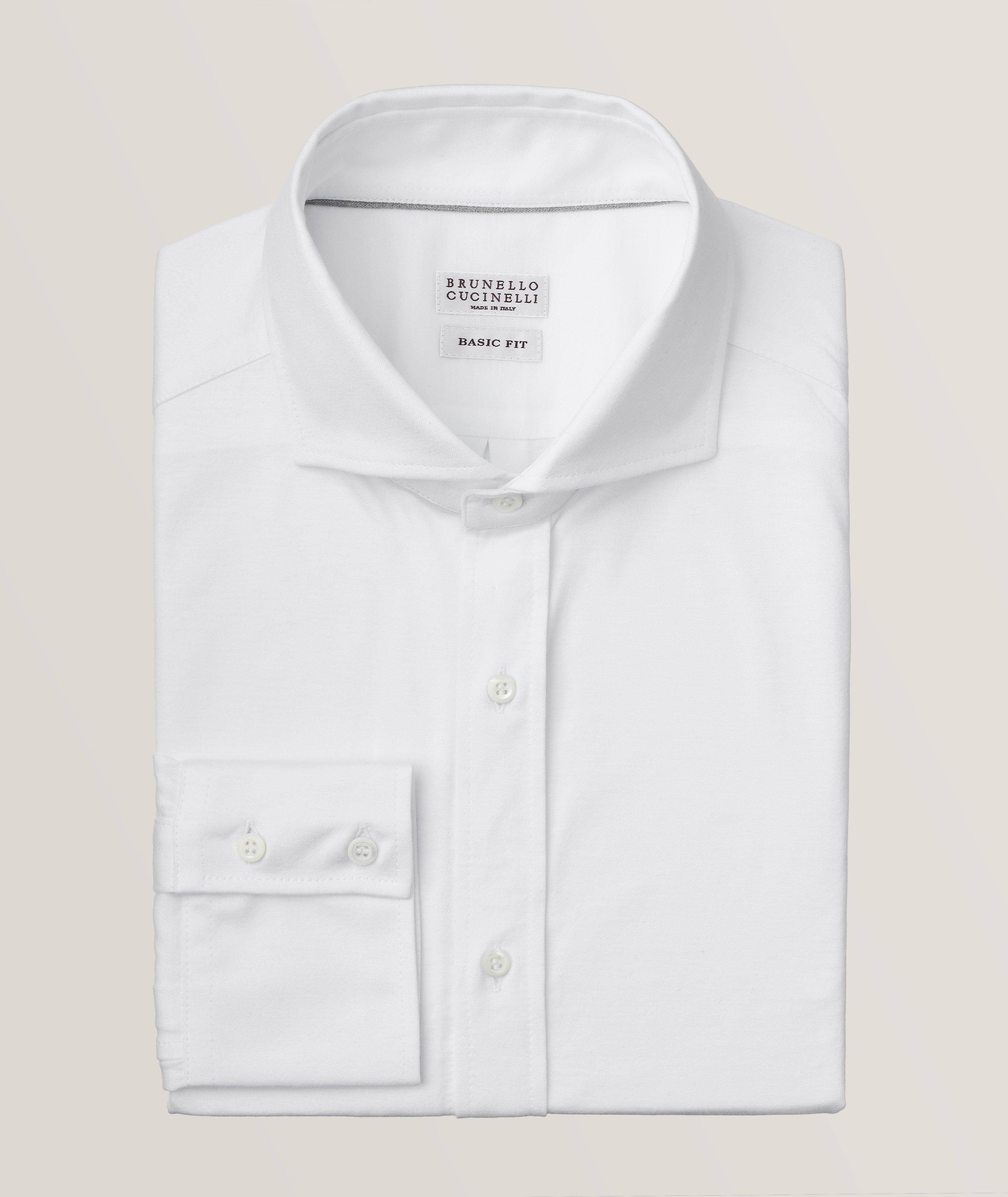 Brunello Cucinelli Chemise Décontractée En Jersey De Coton De Coupe Amincie En Blanc , Taille Homme TTG