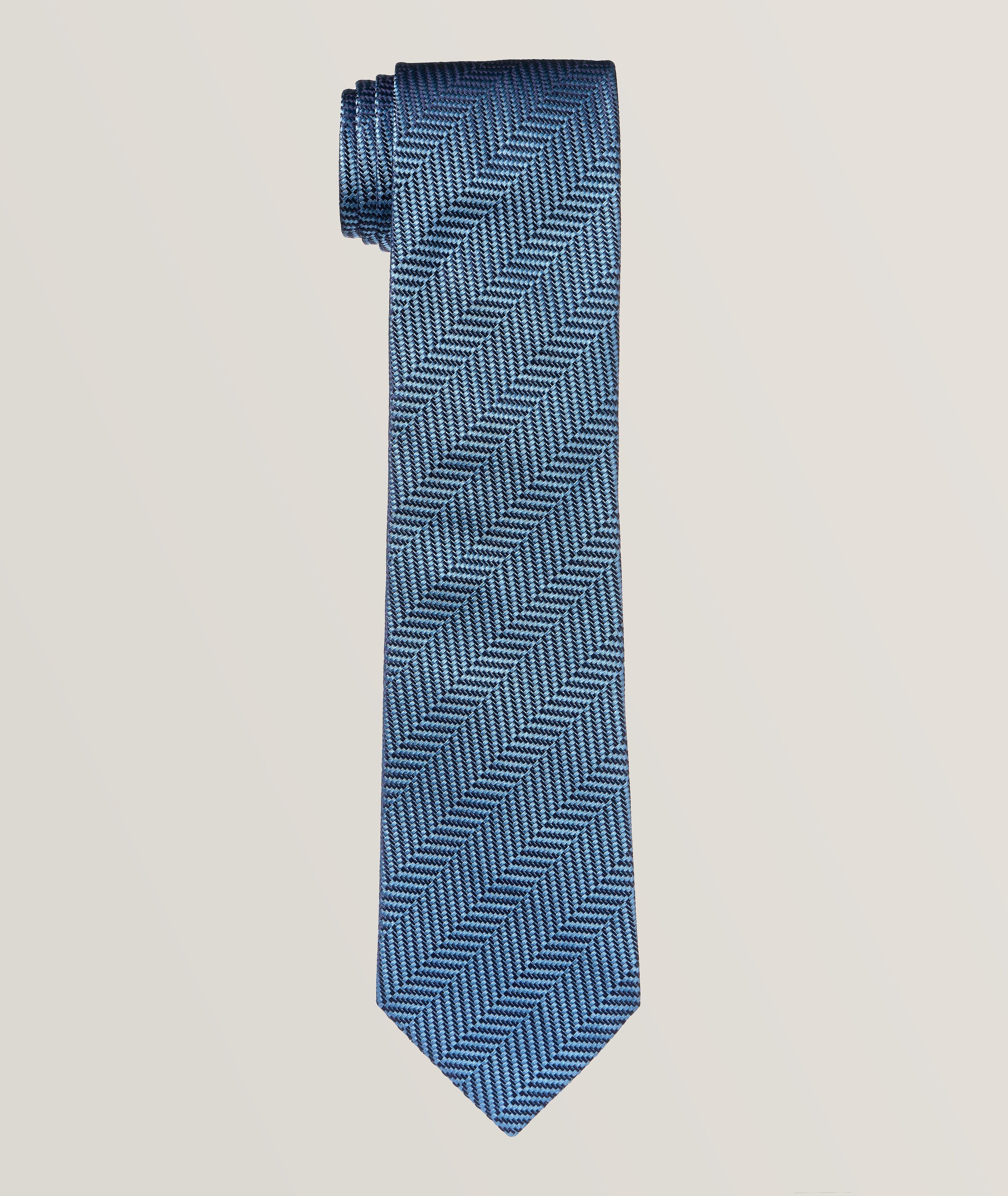 Textured Linear Silk Tie