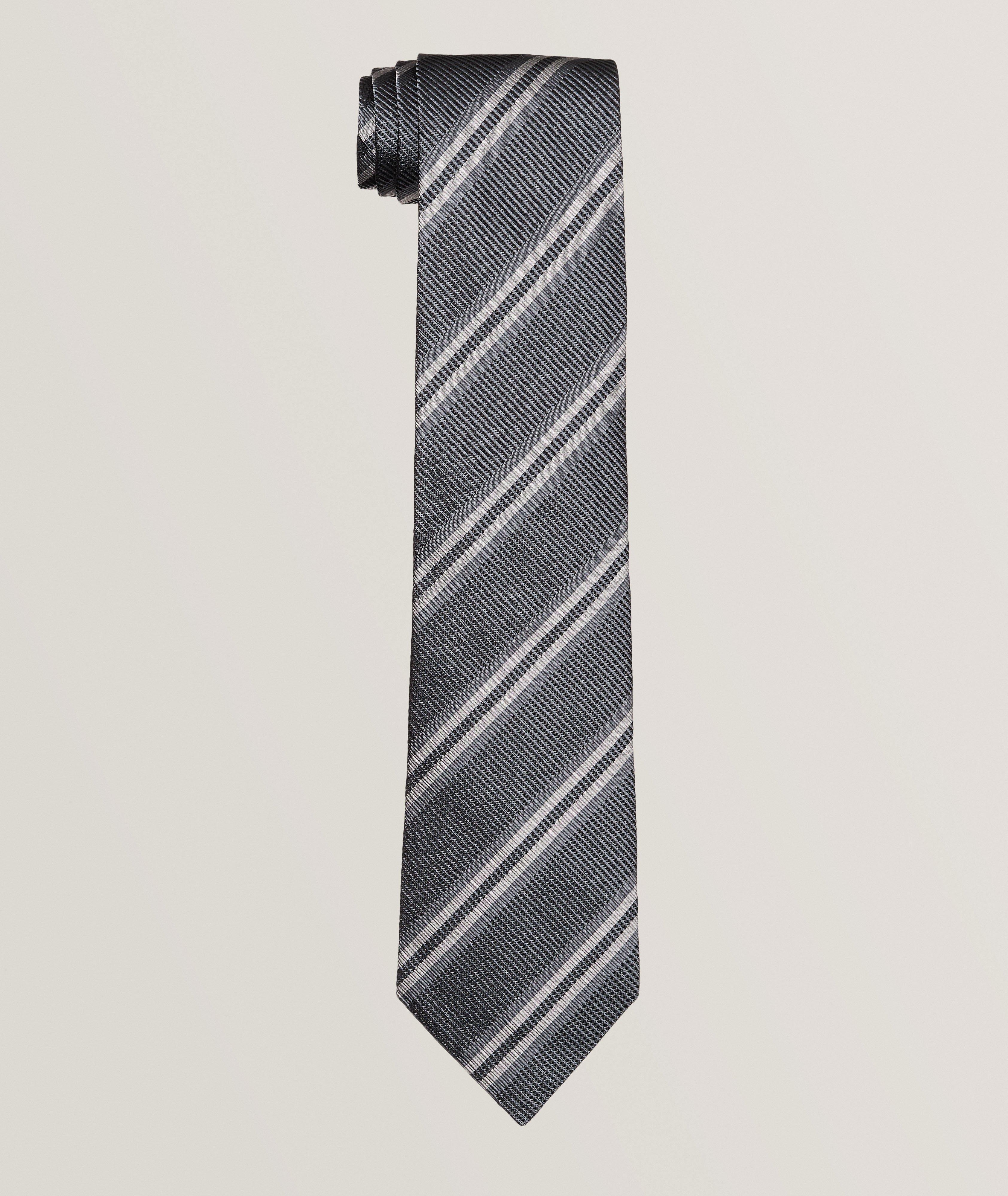 Enlarged Striped Silk Tie