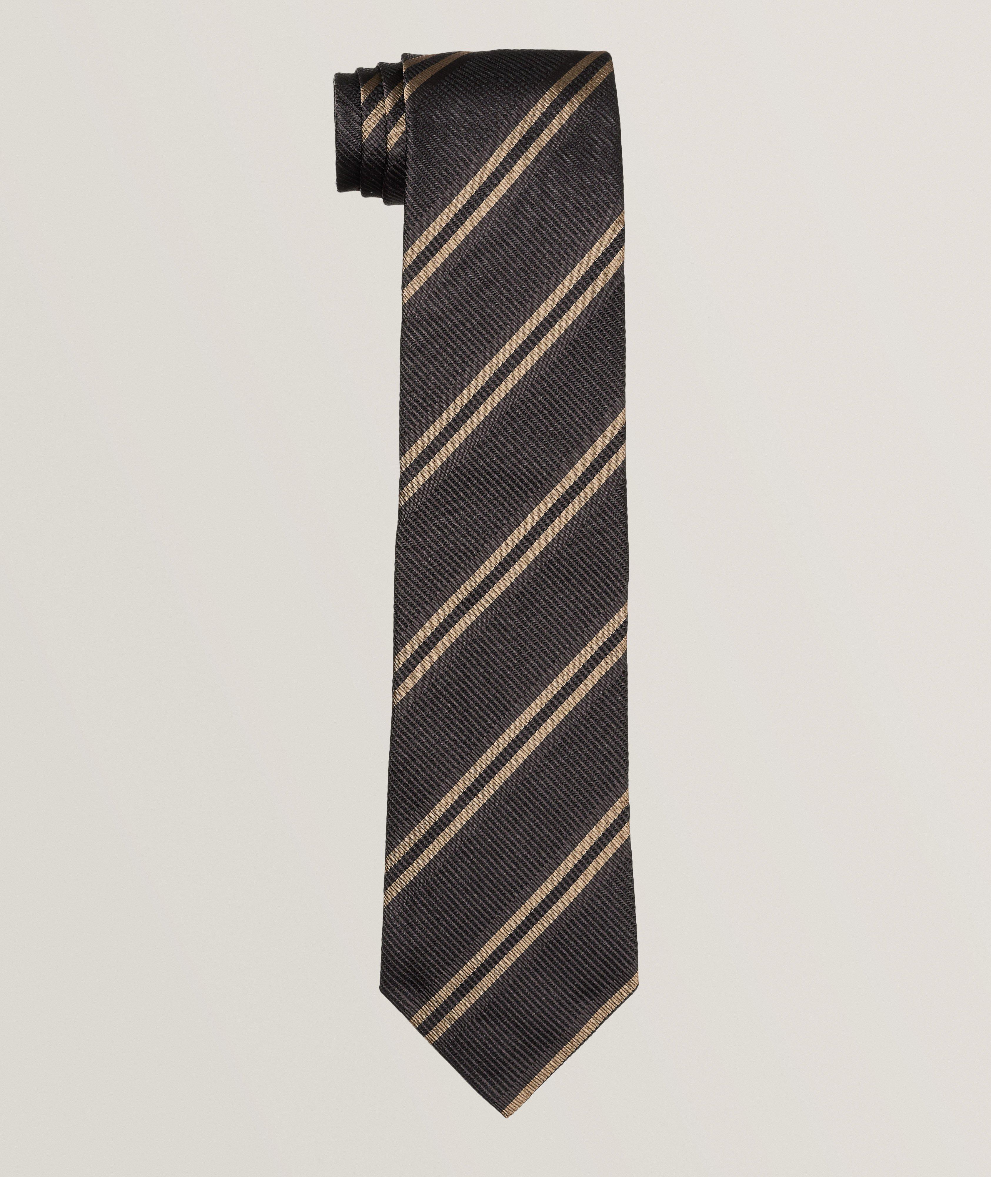 Enlarged Striped Silk Tie
