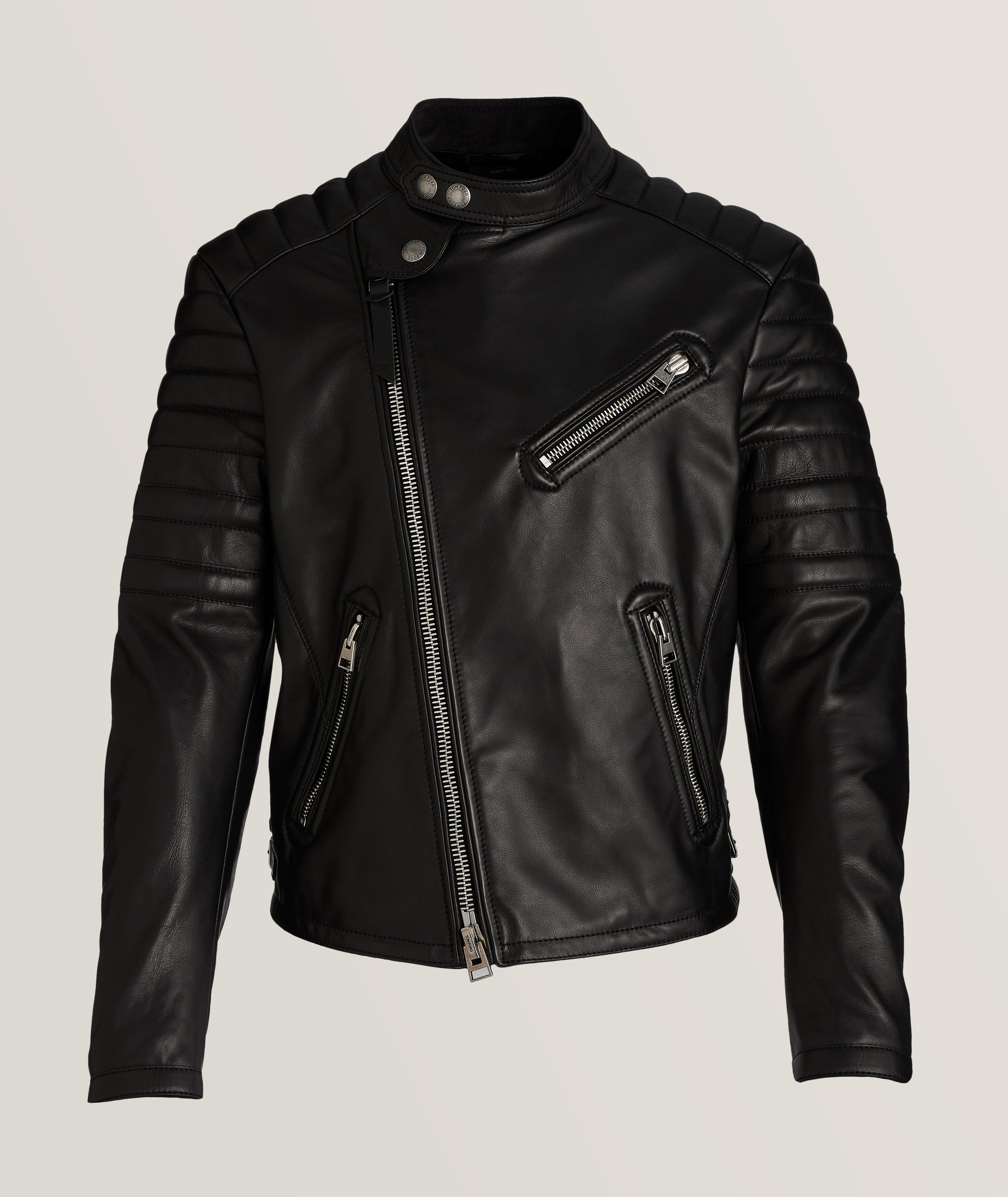 Tom Ford Blouson De Style Moto En Cuir De Veau En Noir , Taille Homme 52