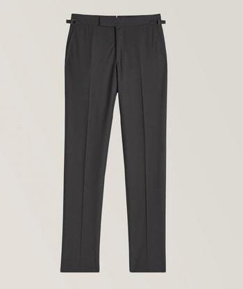 Black Bi-Stretch Fold Over Waist Pants