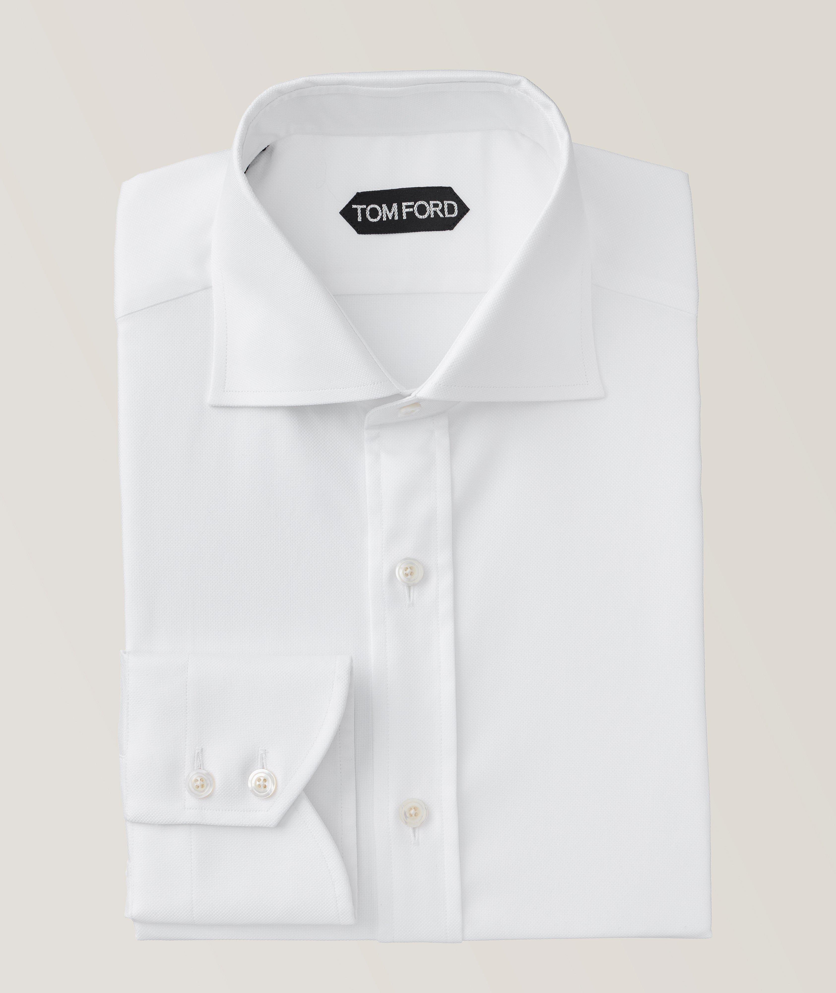 Tom Ford Chemise Habillée En Coton De Coupe Amincie En Blanc , Taille Homme 17