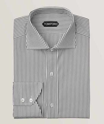 White dress shirt with black sale pinstripes