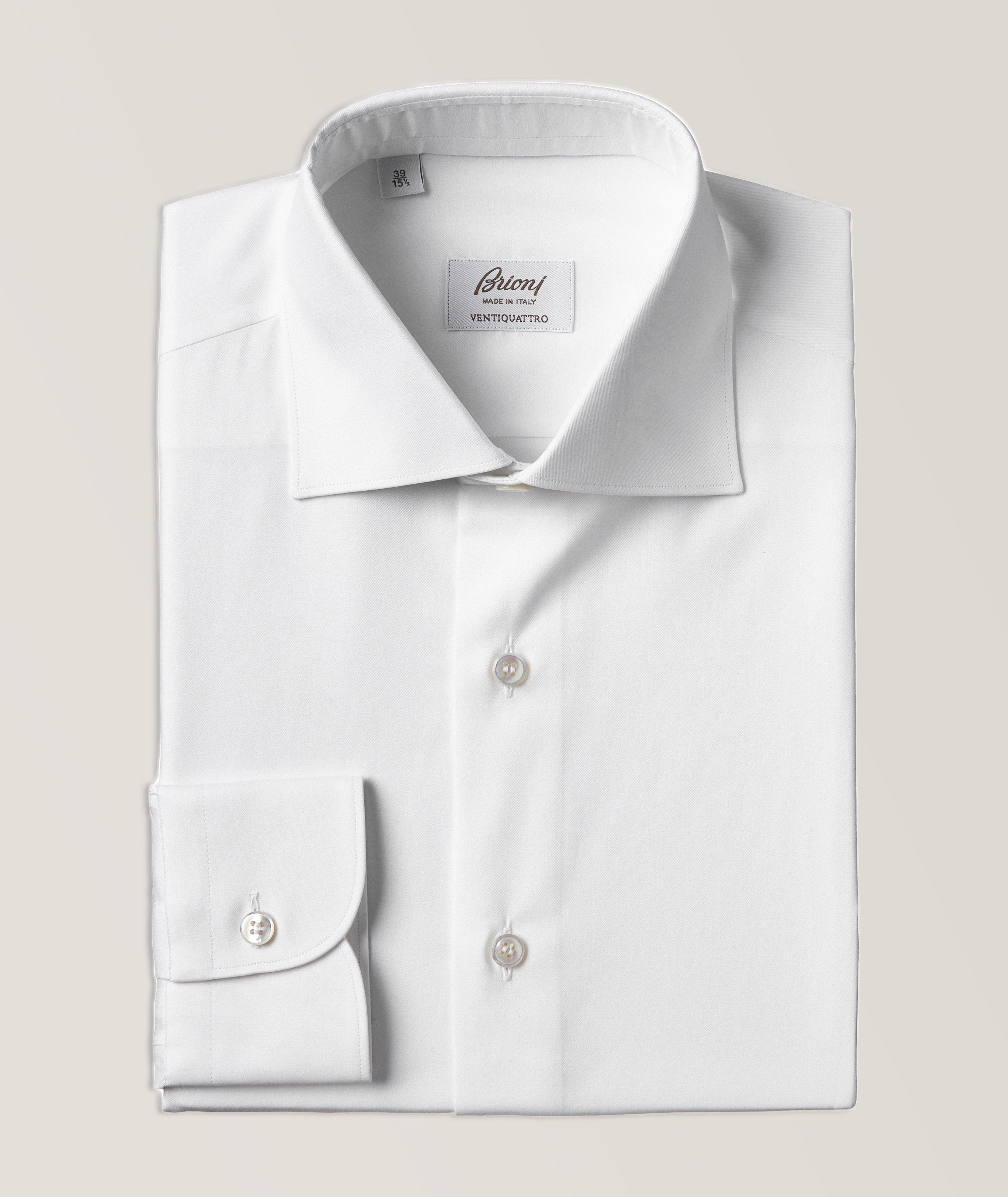 Brioni Chemise Habillée En Coton Ventiquattro En Blanc , Taille Homme 17.5