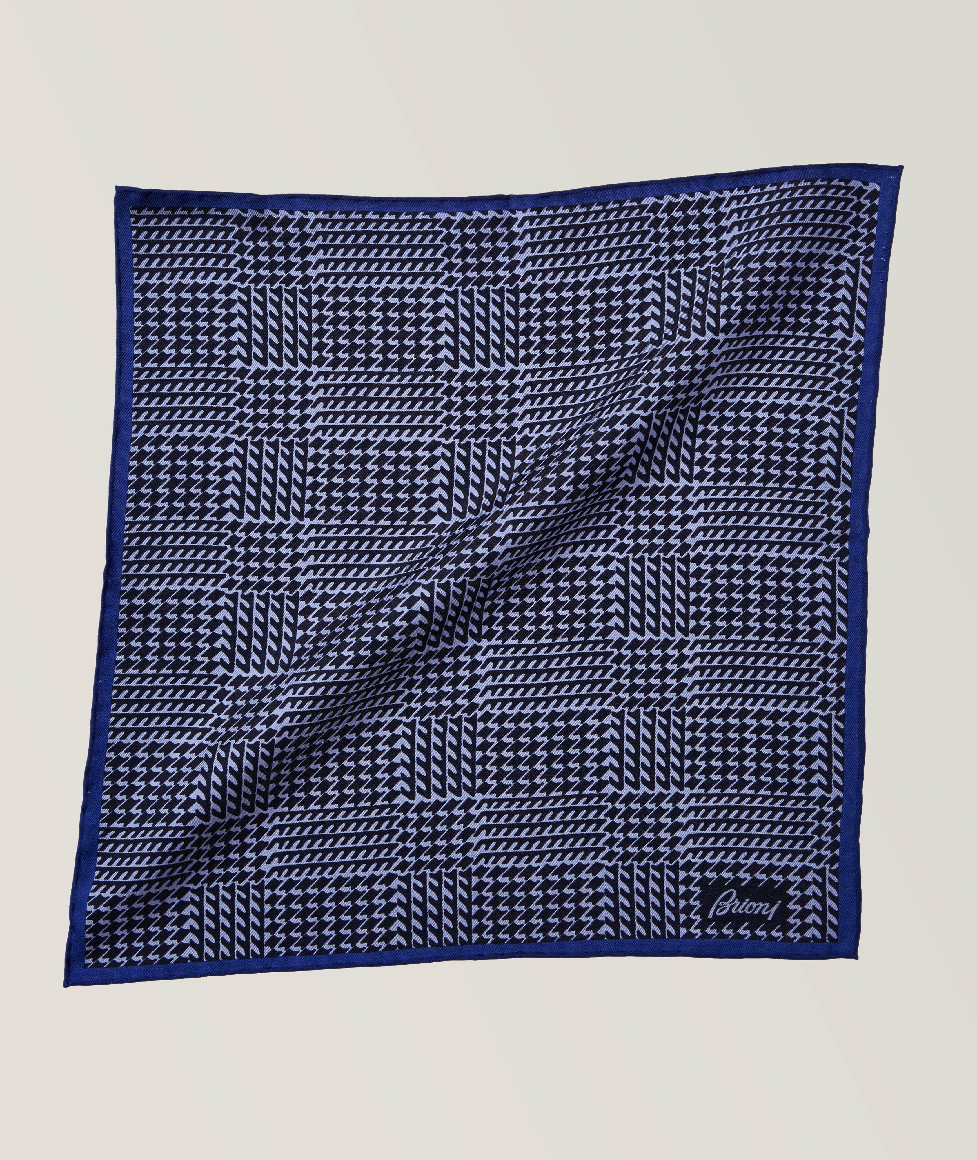 Neat Pattern Hand Rolled Silk Handkerchief