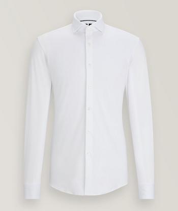 BOSS - Slim-fit shirt in stretch fabric with stand collar