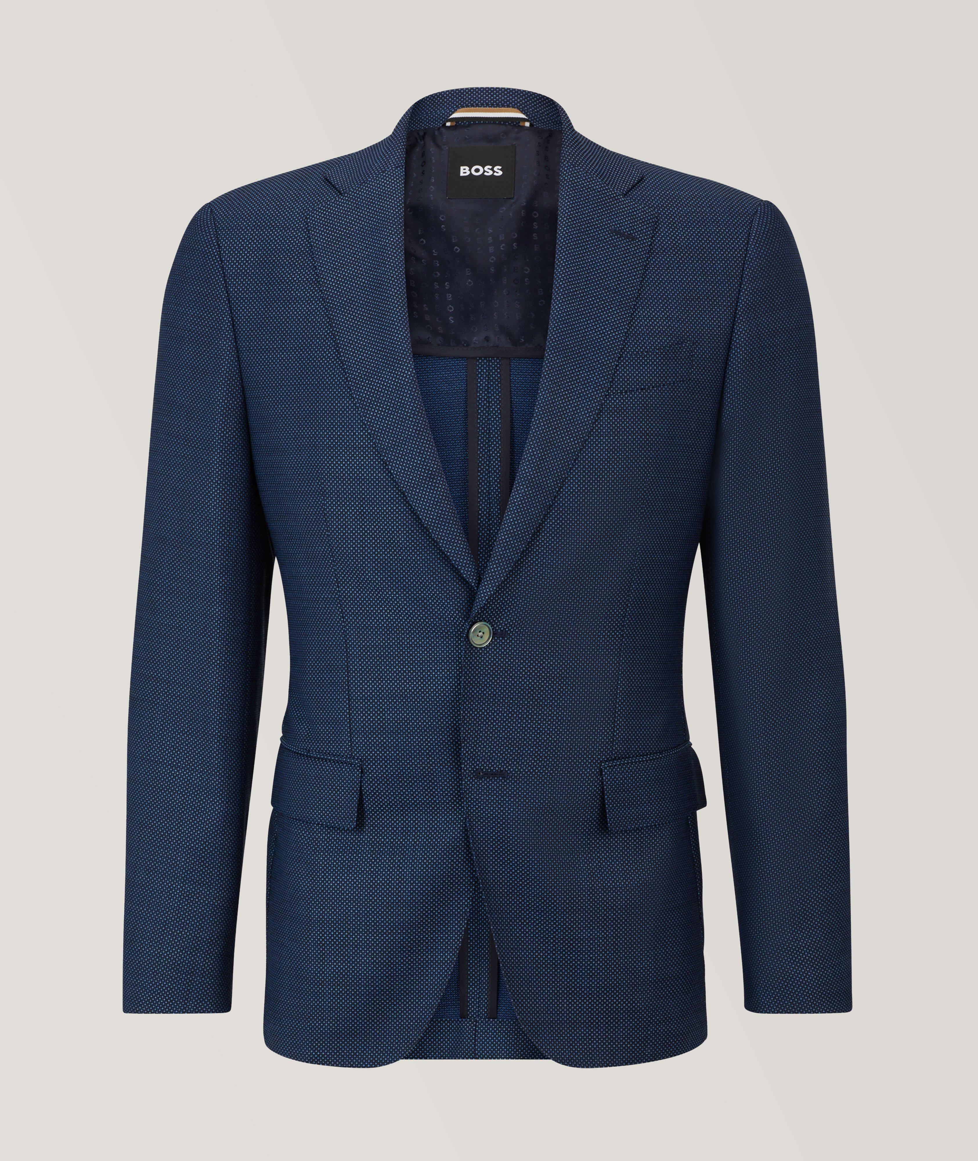 BOSS Veston En Twill De Laine De Coupe Amincie En Bleu , Taille Homme 36