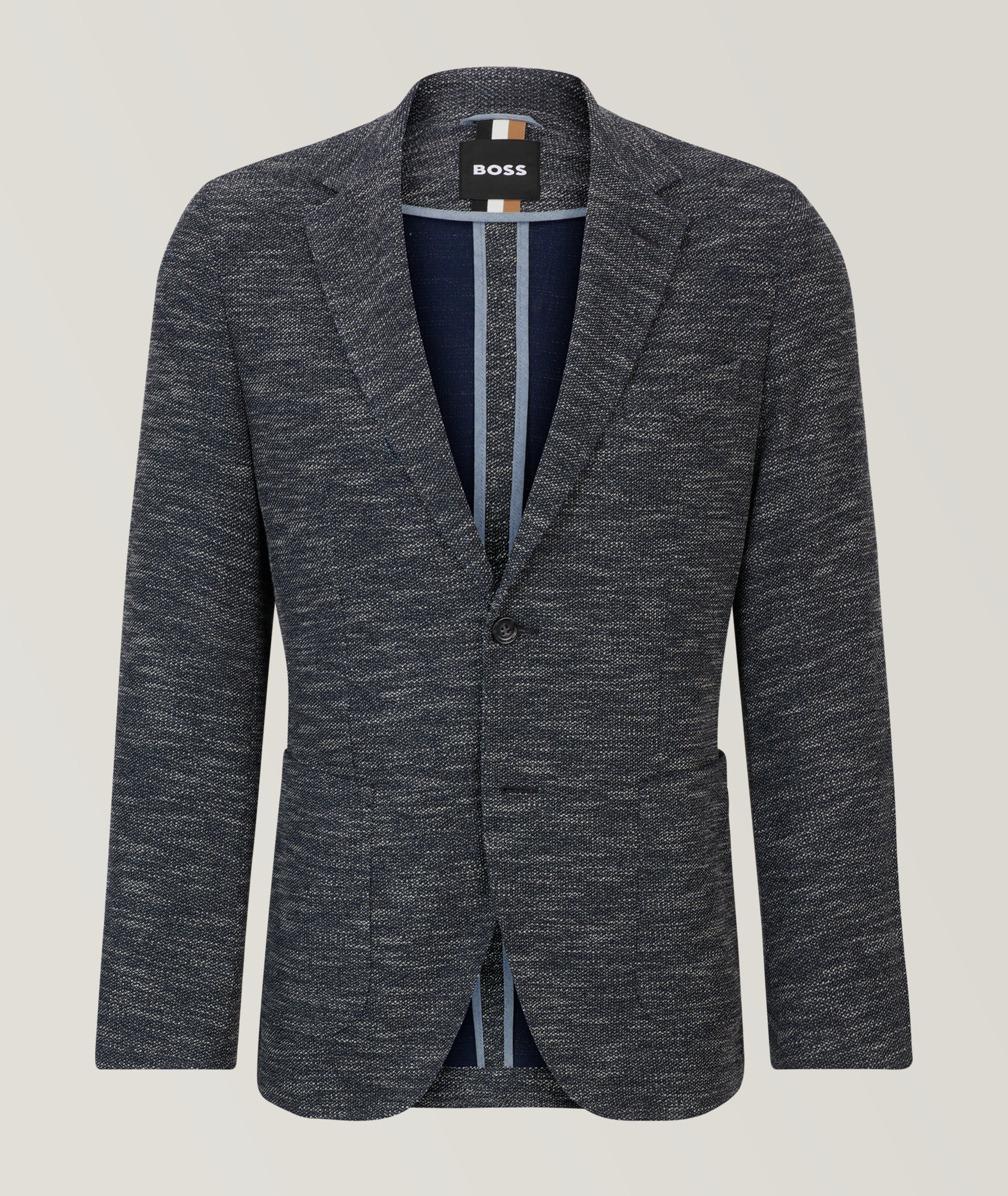 BOSS Veston En Jersey Extensible À Petit Motif En Bleu , Taille Homme 38