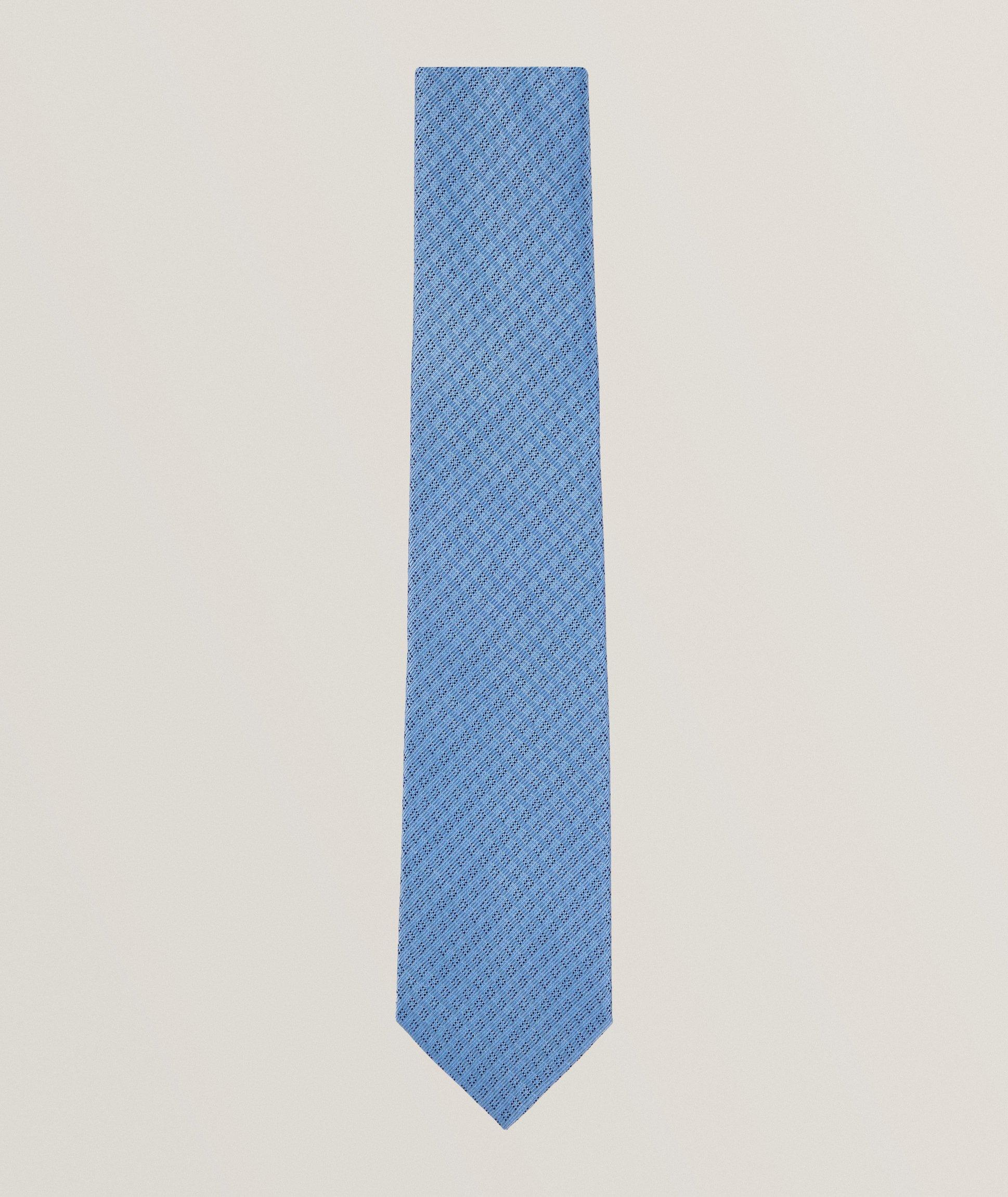 Micro-Pattern Silk Jacquard Tie