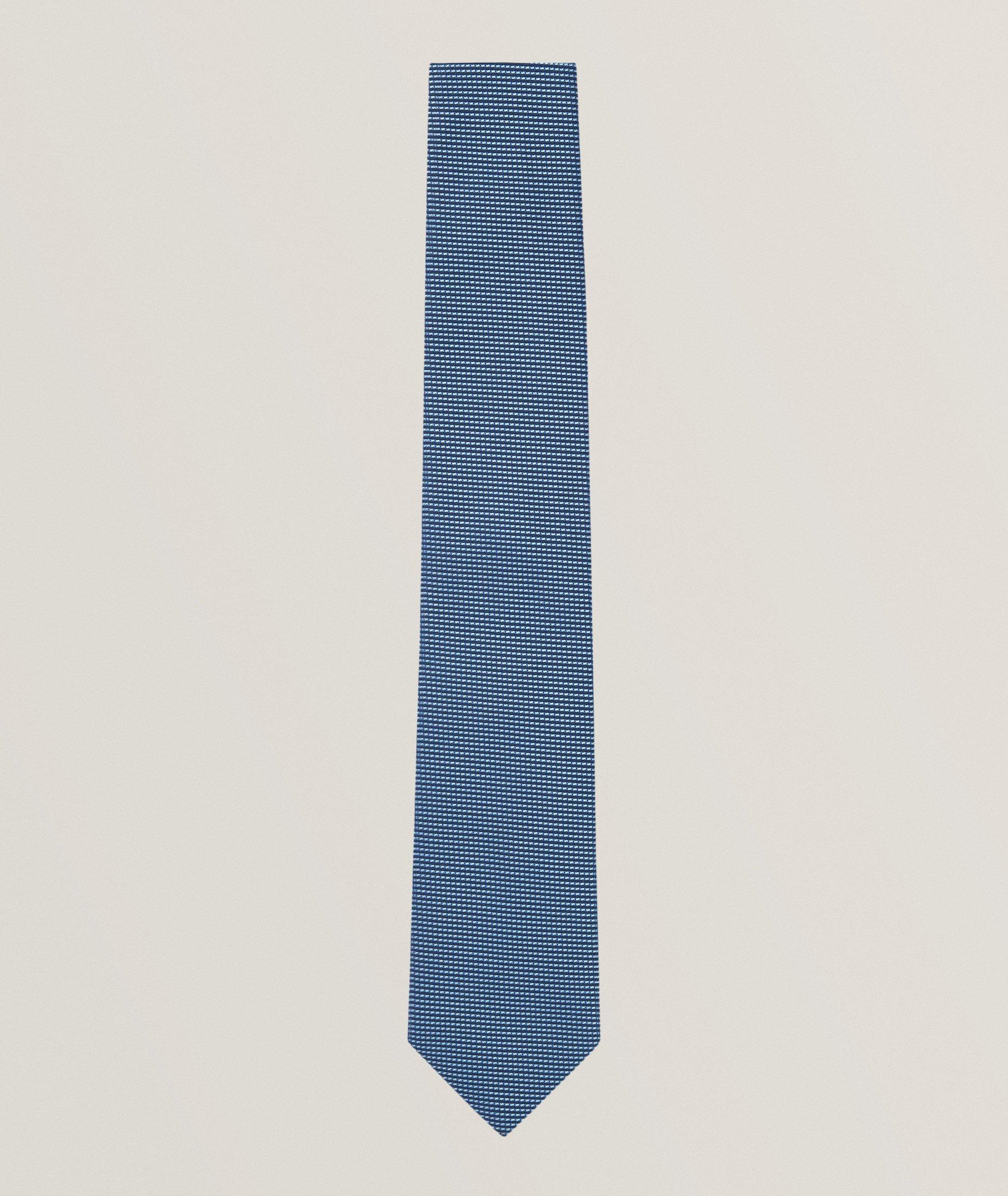 Micro Pattern Silk Jacquard Tie