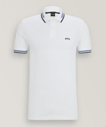 BOSS - Stretch-cotton slim-fit polo shirt with zip placket